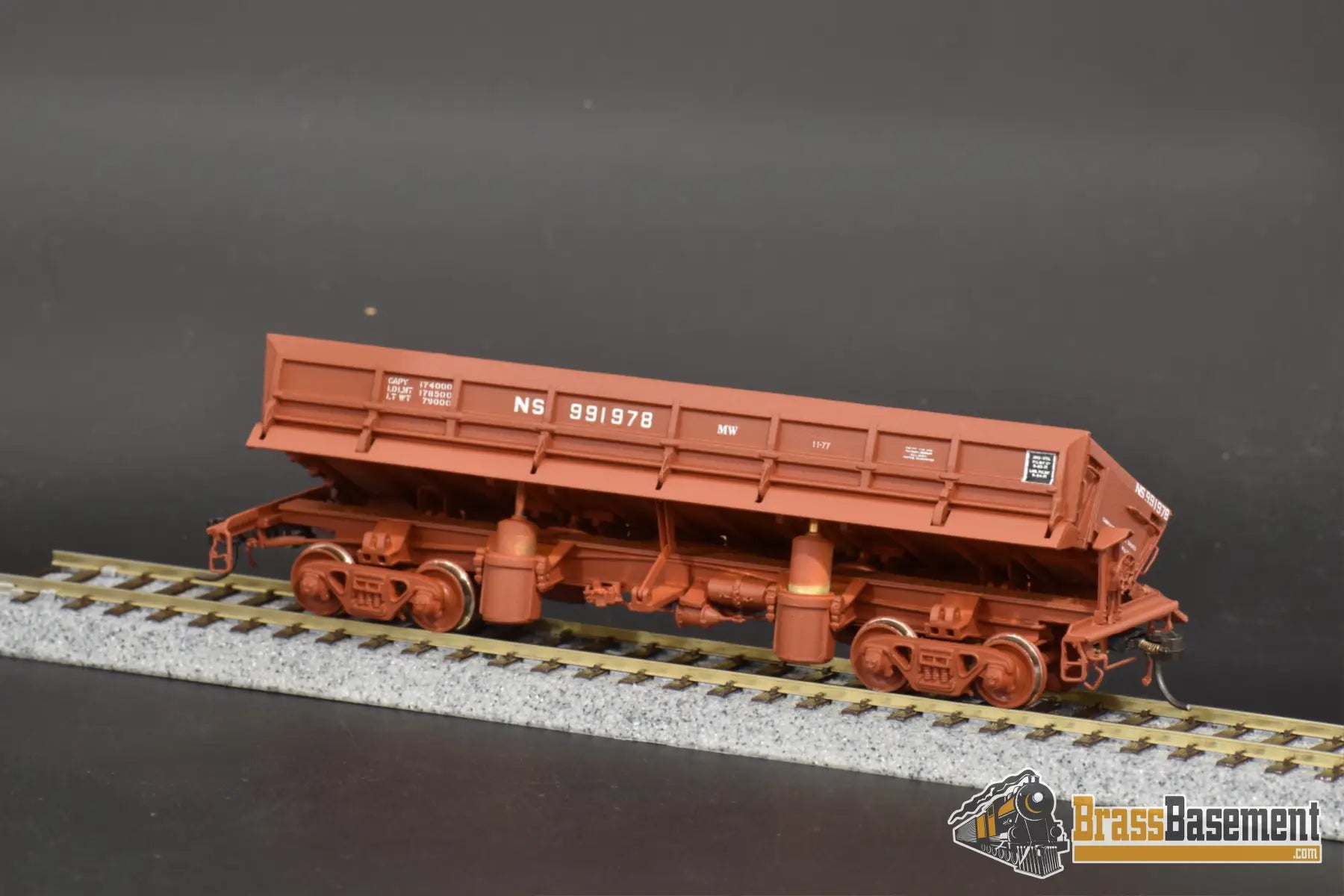 Ho Brass - Omi 1317 Norfolk Southern Mow Side Dump Car Pro Finished Freight