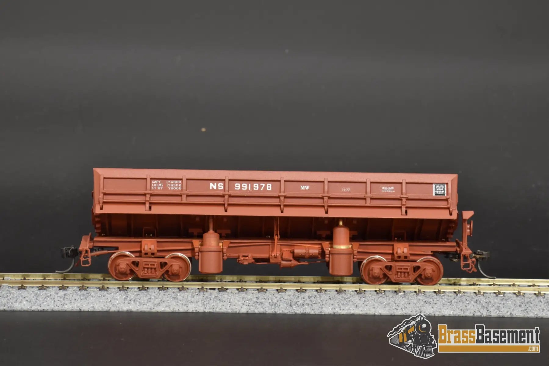 Ho Brass - Omi 1317 Norfolk Southern Mow Side Dump Car Pro Finished Freight