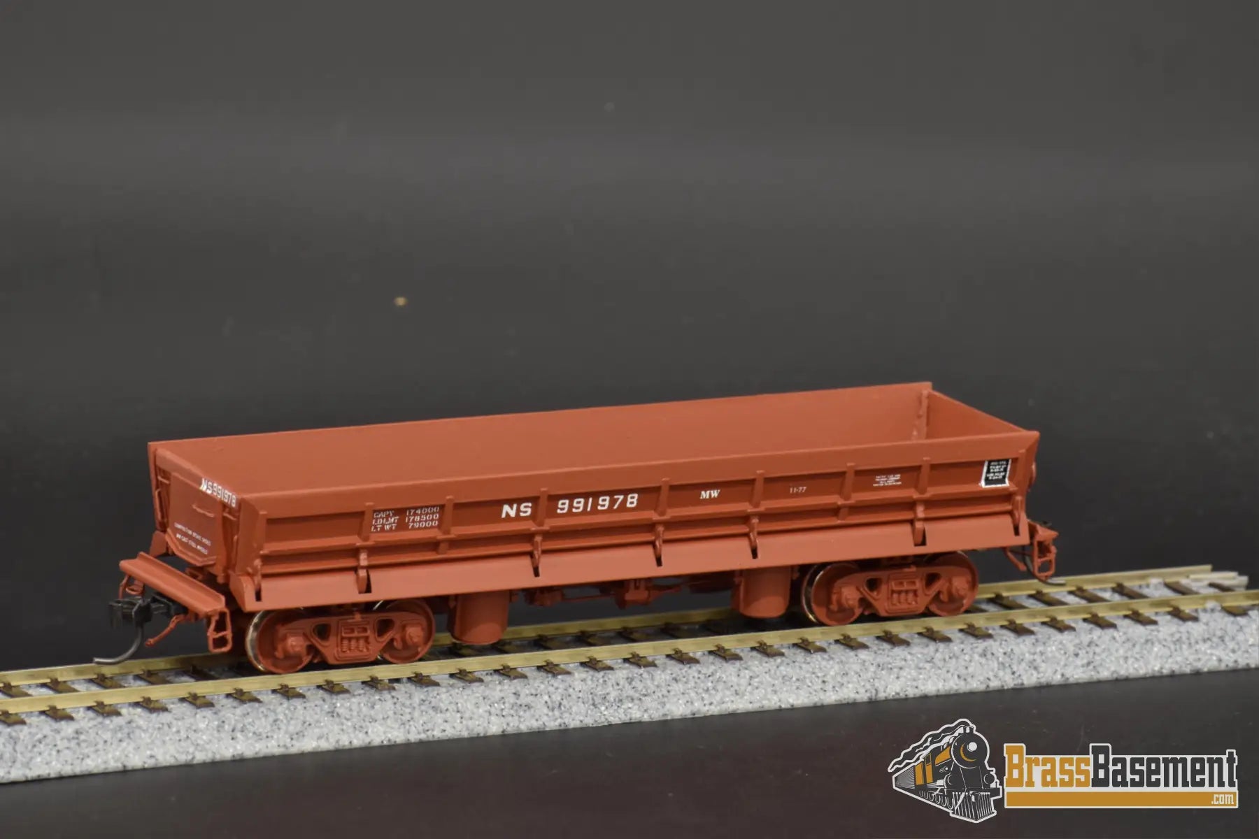 Ho Brass - Omi 1317 Norfolk Southern Mow Side Dump Car Pro Finished Freight