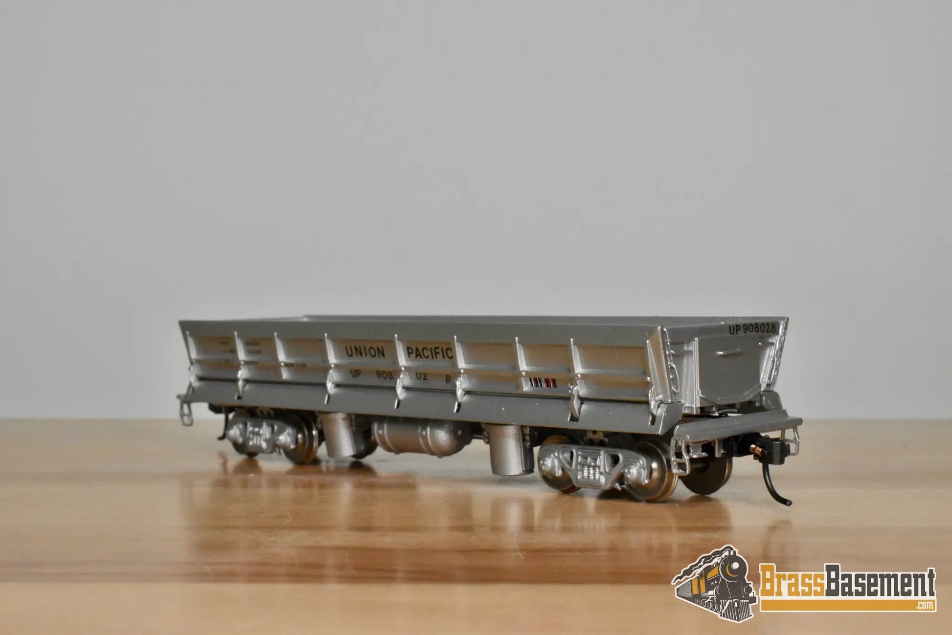 HO Brass – OMI 1317 – Union Pacific Paccar Side Dump Car #908028 – Custom Painted - Brass Maintenance-of-Way Car