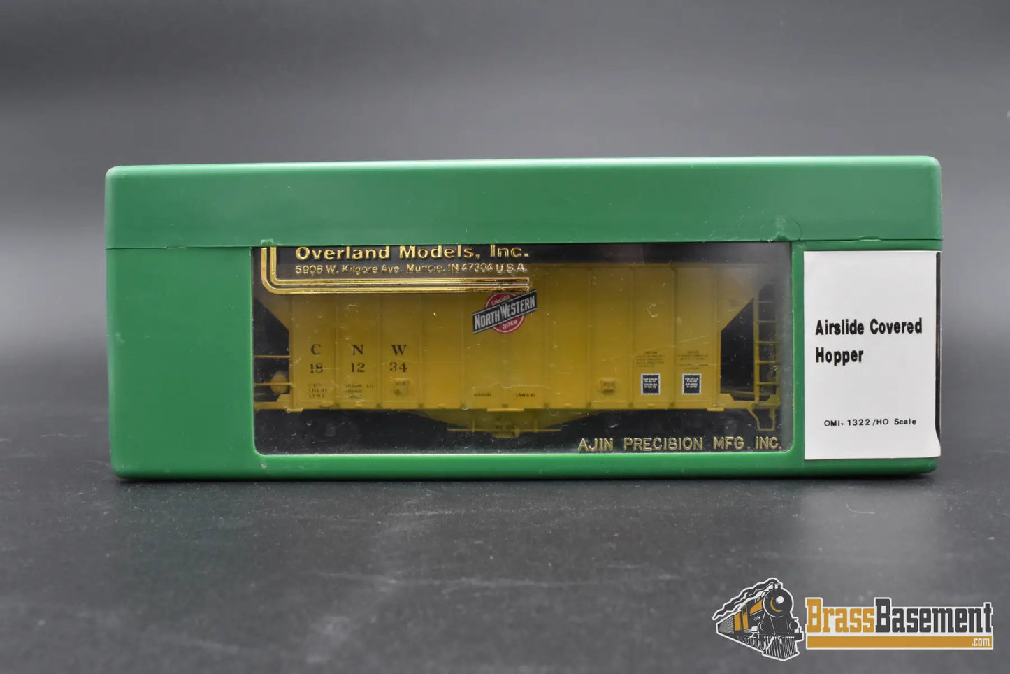 HO Brass – OMI 1322 CNW Chicago & North Western Airslide Covered Hopper – #181234 – F/P – Mint Freight Car