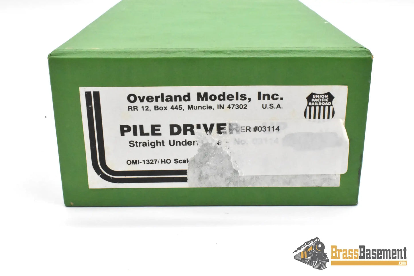 HO Brass – OMI 1327 – Union Pacific Straight-Underframe Pile Driver #03114 – Unpainted - Brass Maintenance-of-Way