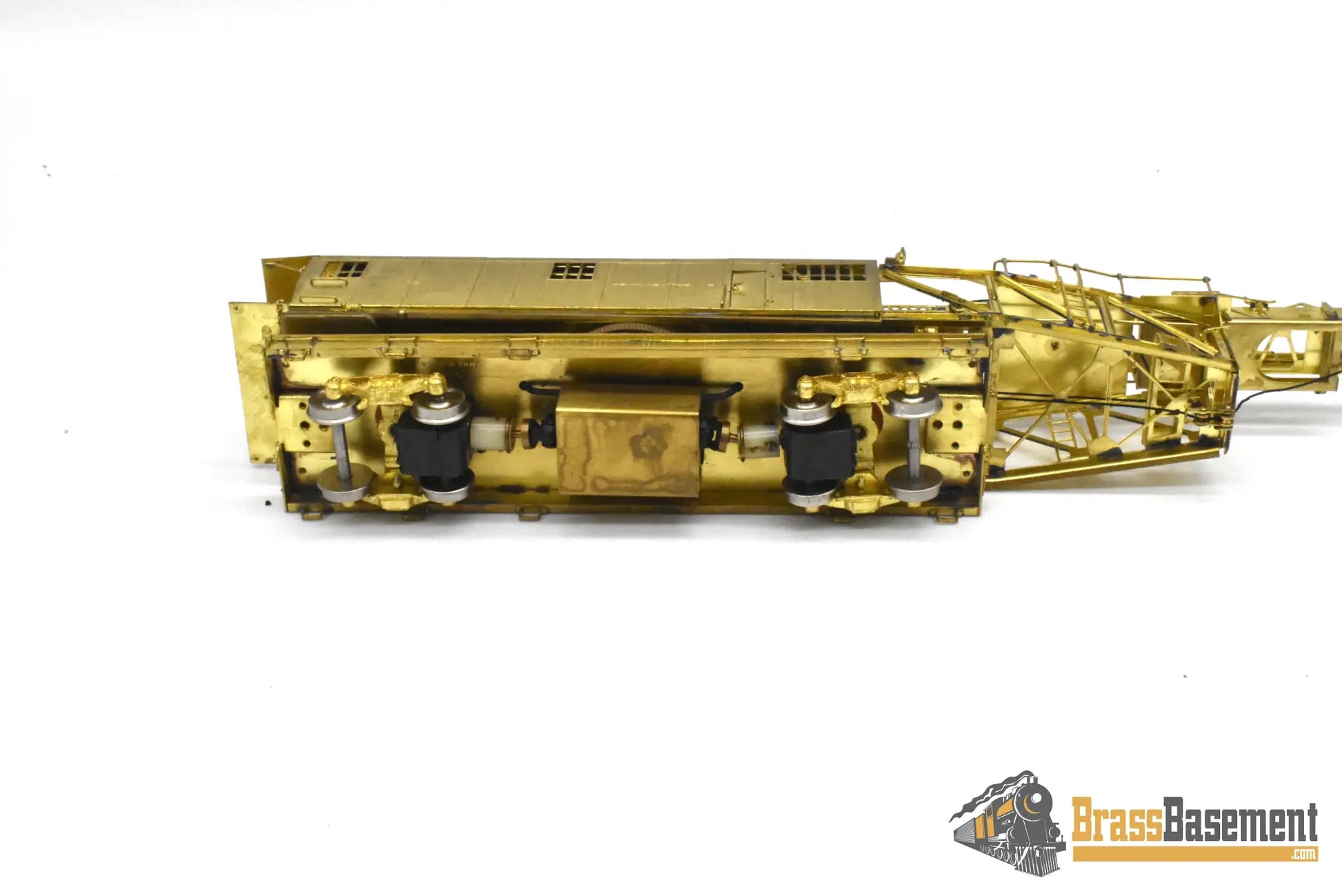 HO Brass – OMI 1327 – Union Pacific Straight-Underframe Pile Driver #03114 – Unpainted - Brass Maintenance-of-Way