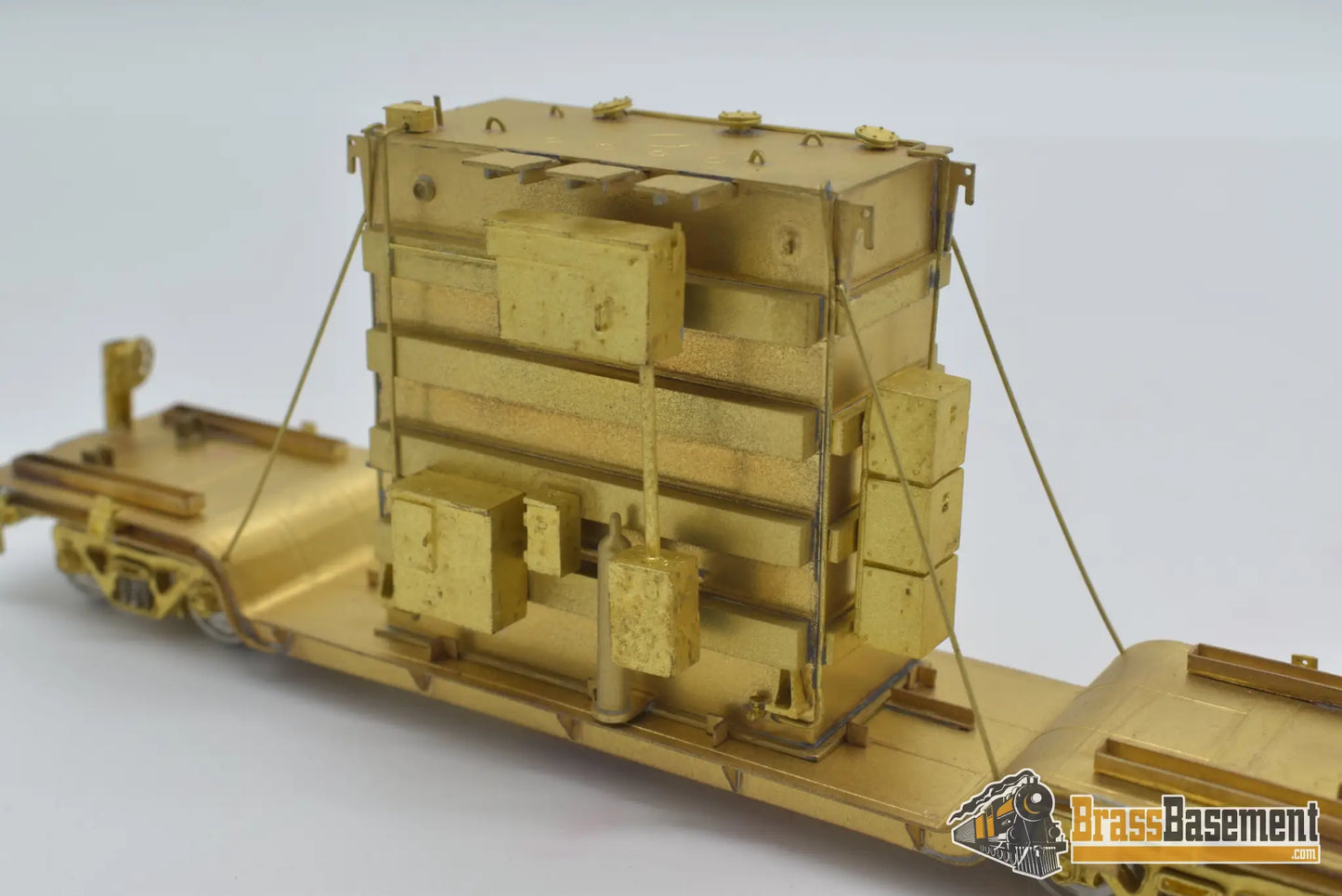 Ho Brass - Omi 1347 Center Flat Car W/ Transformer Load Unpainted Freight
