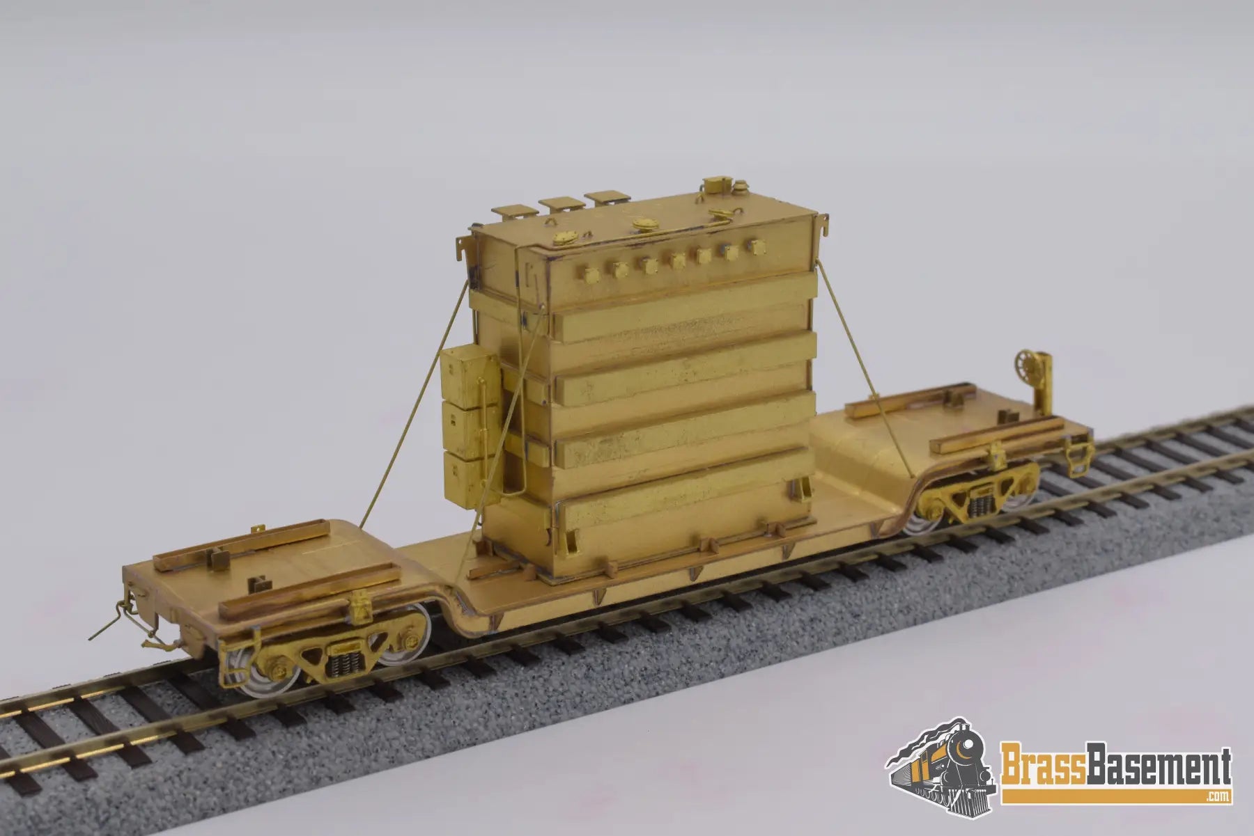 Ho Brass - Omi 1347 Centerbeam Flat Car With Load