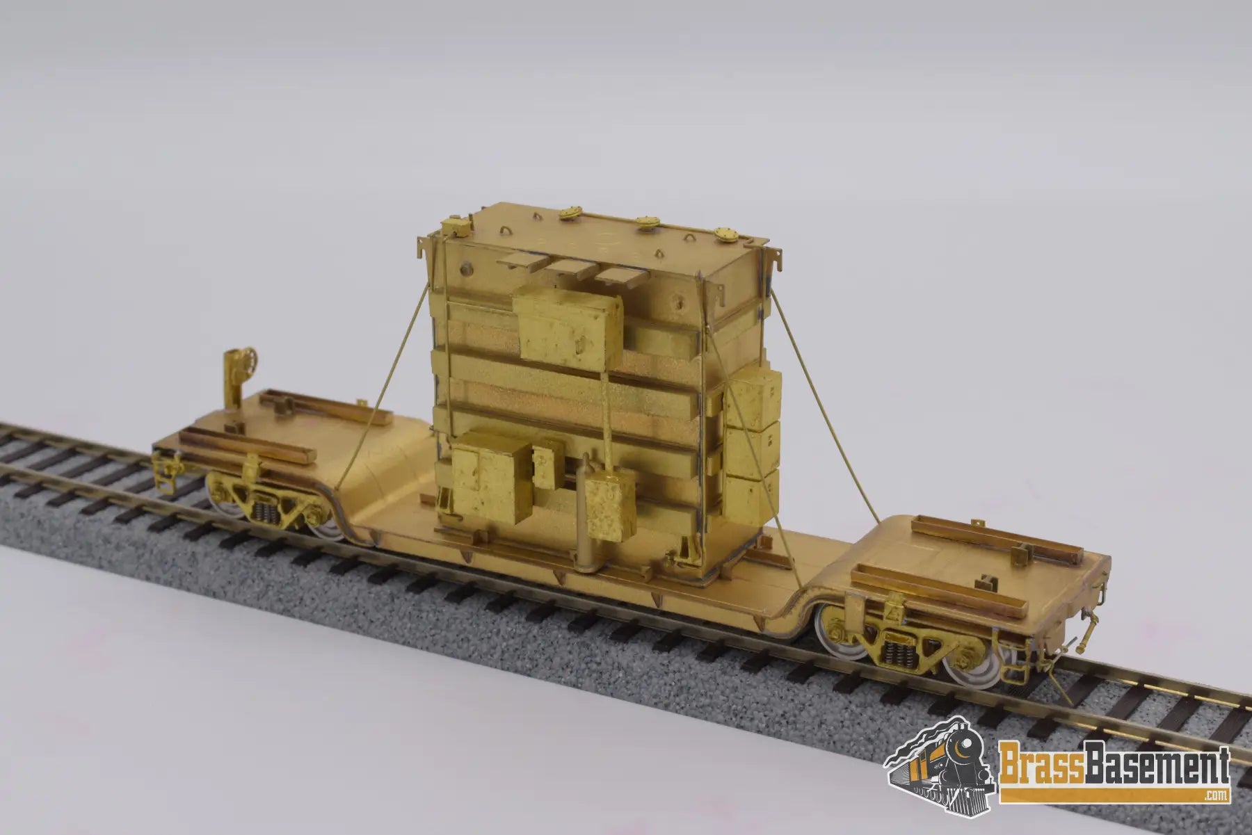Ho Brass - Omi 1347 Centerbeam Flat Car With Load