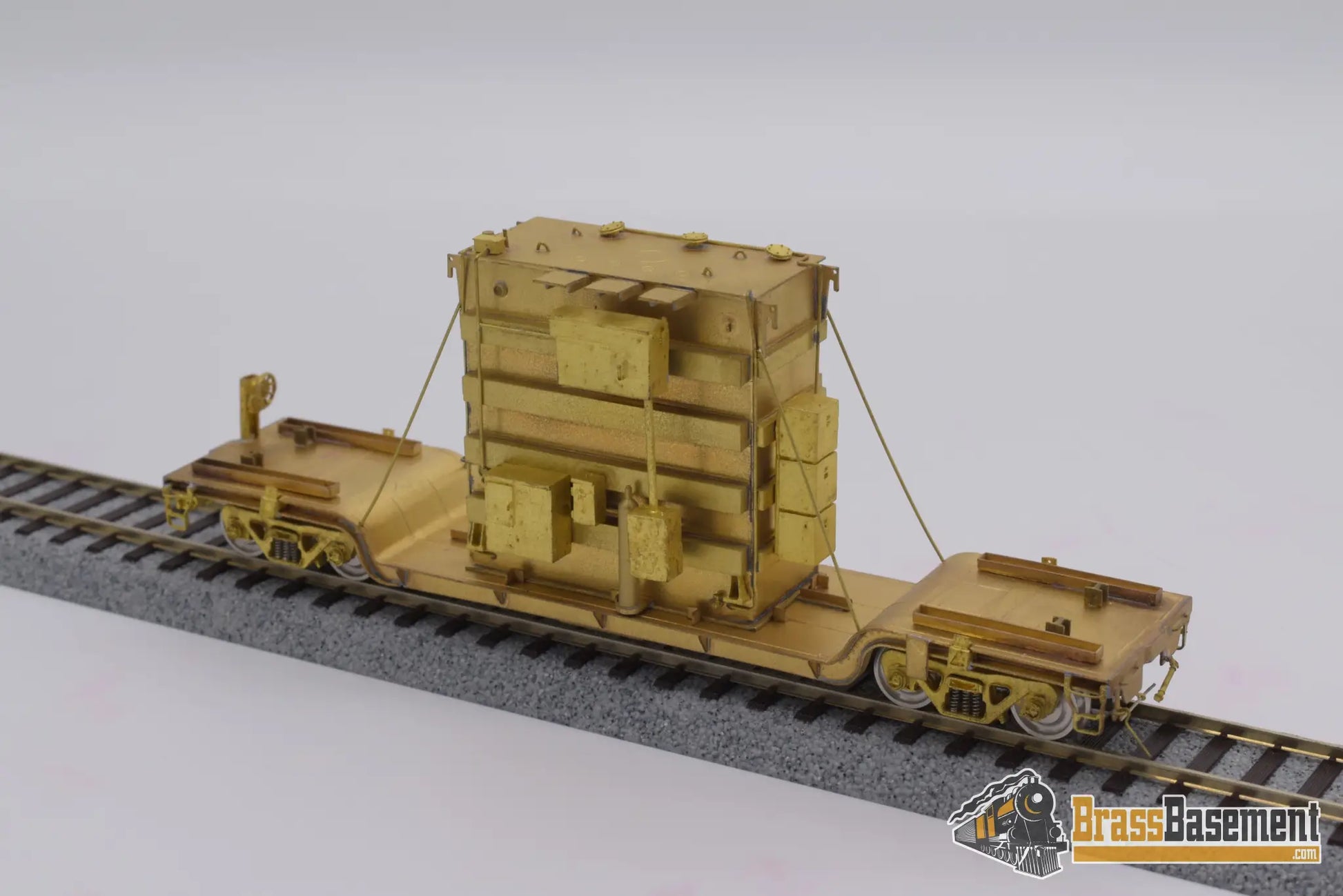 Ho Brass - Omi 1347 Centerbeam Flat Car With Load