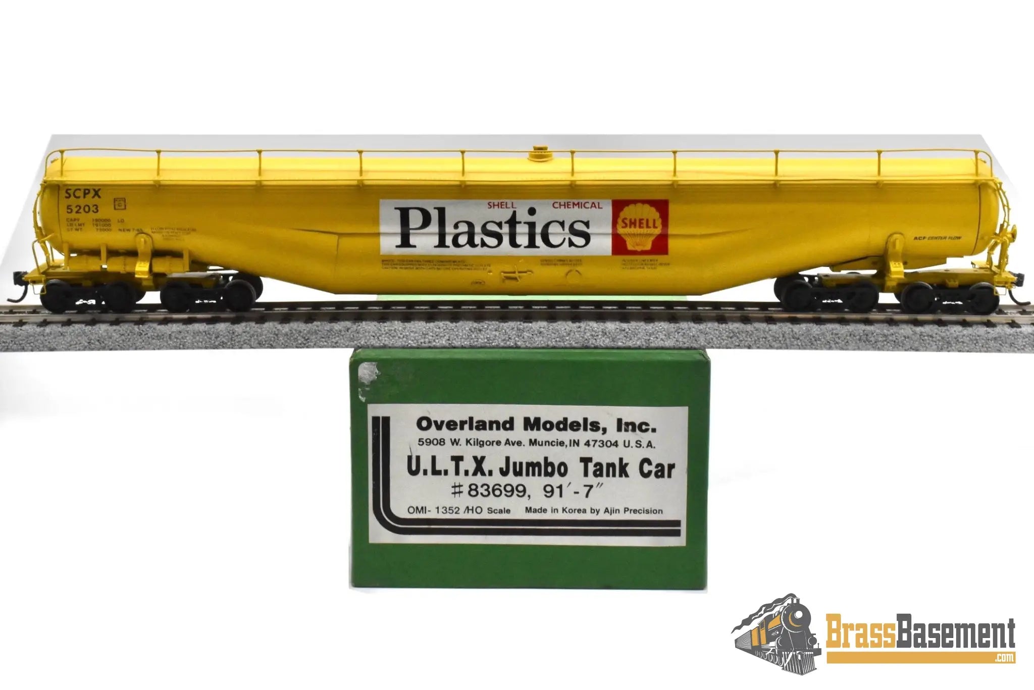 HO Brass – OMI 1352 UTLX Union Tank Car 89’ Jumbo Tank Car – Shell Pla ...