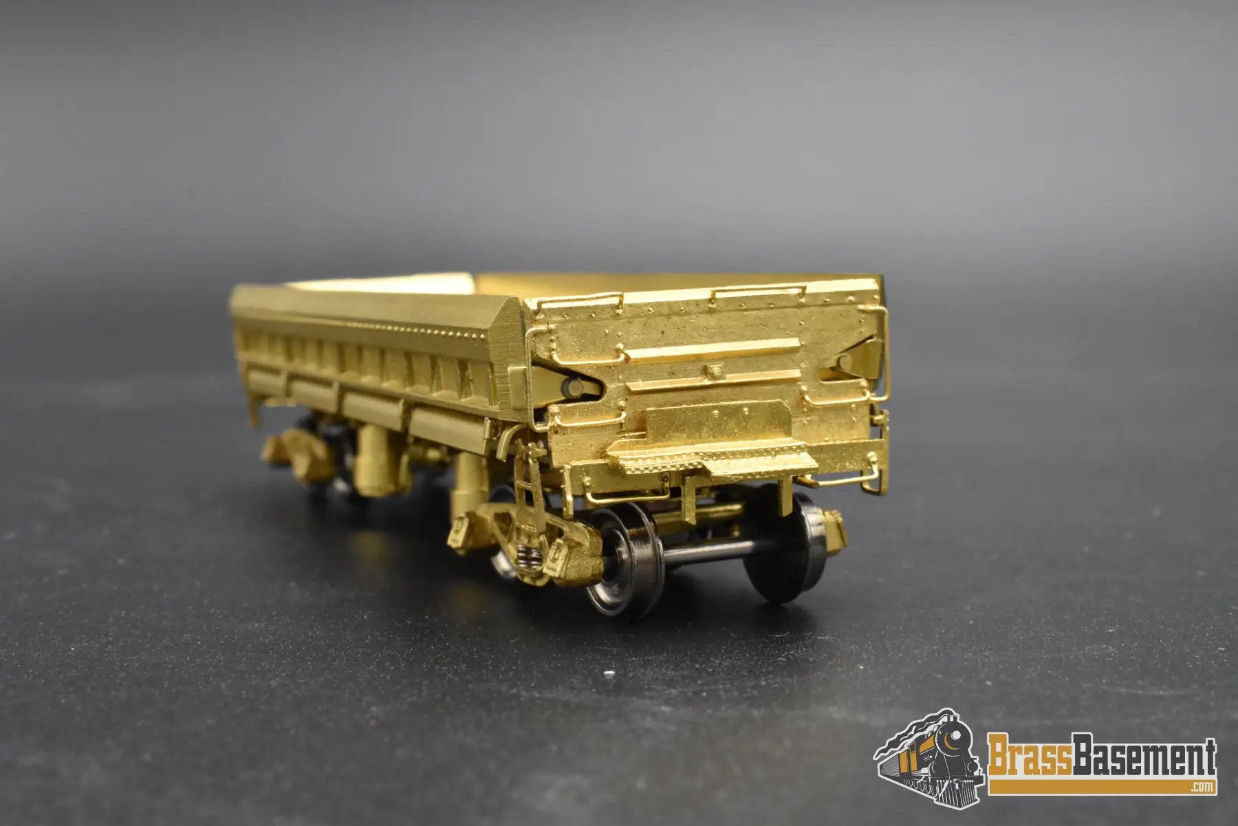 HO Brass – OMI 1371 Austin‑Western 30‑Yard Dump Car – Unpainted – Mint Maintenance of Way