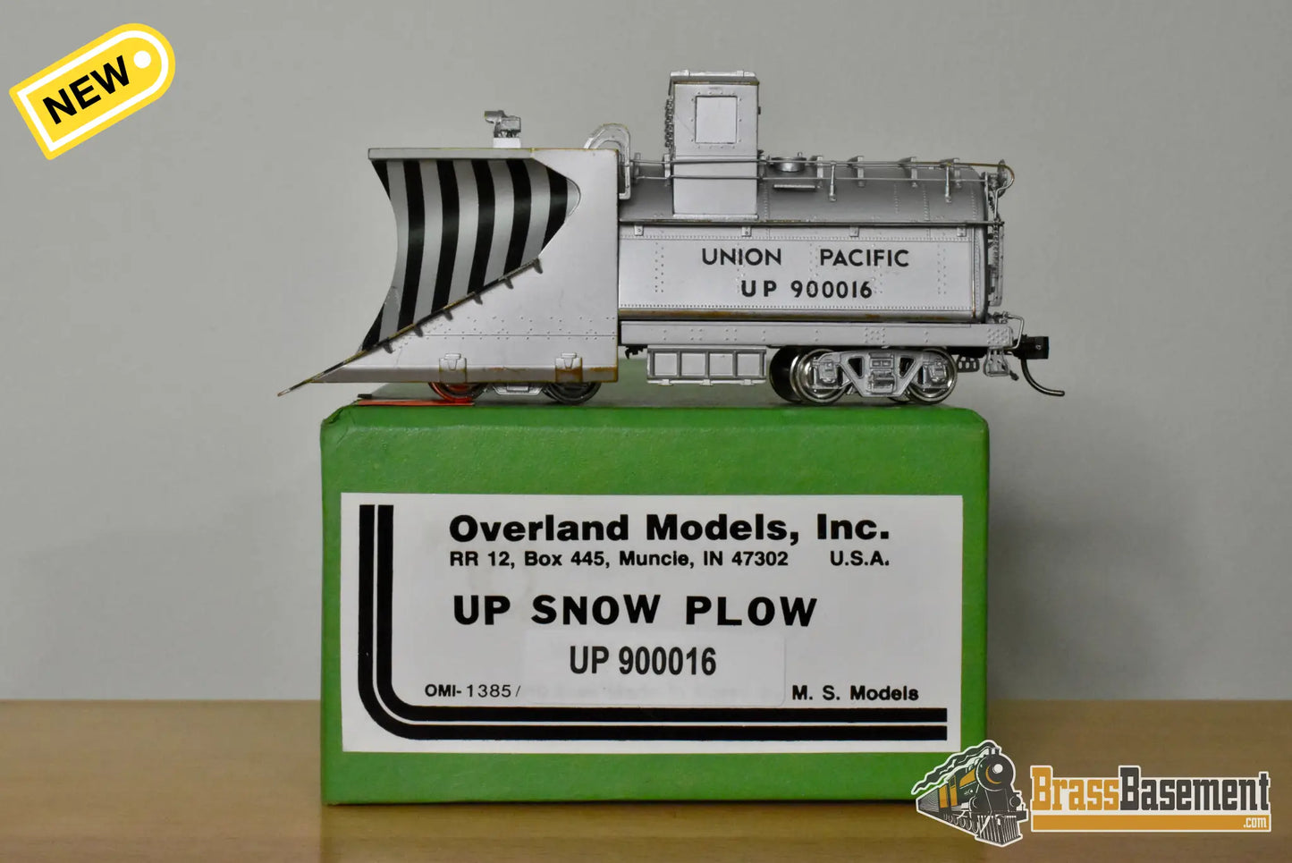 HO Brass – OMI 1385 – Union Pacific Snow Plow #900016 – Painted - Brass Maintenance-of-Way Equipment