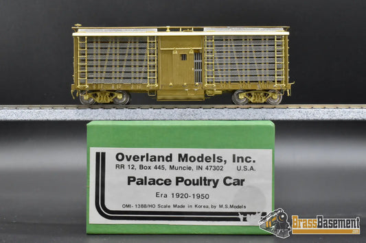 HO Brass OMI 1388 Overland Palace Poultry Car 1920 1950s Era Unpainted Mint Freight