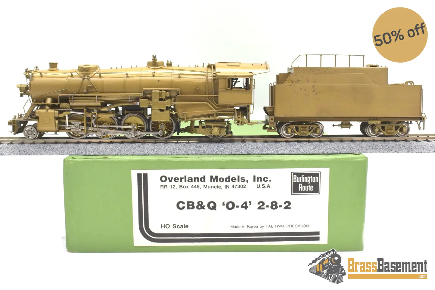 Ho Brass - Omi 1427 Cb&Q Burlington O-4 2-8-2 Heavy Mikado Unpainted Steam
