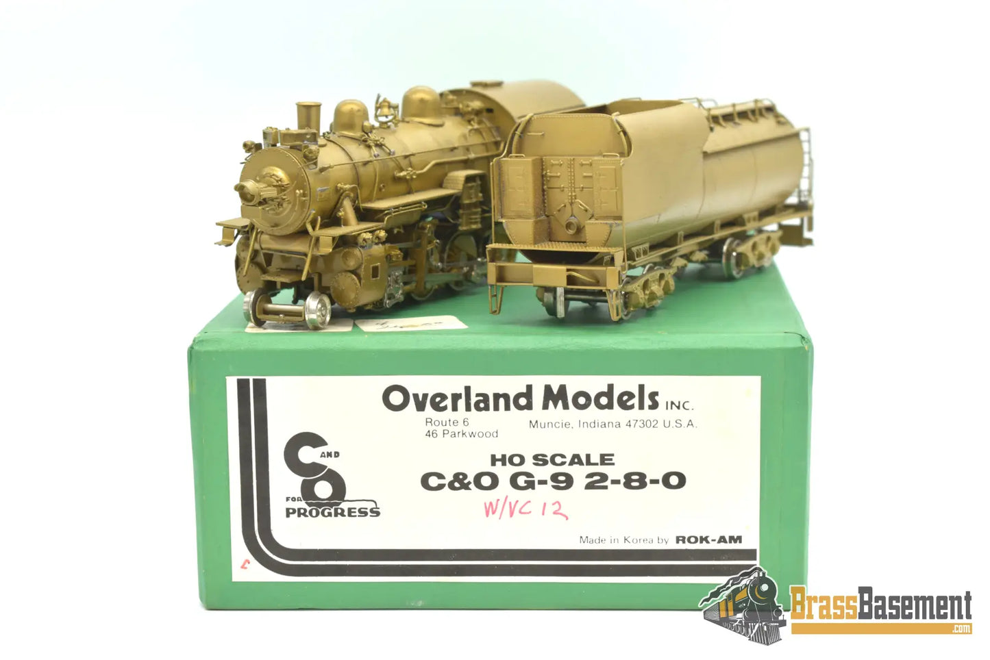 Ho Brass - Omi 1433 Chesapeake & Ohio G - 9 2 - 8 - 0 12Vc Tender Unpainted Rok - Am Steam