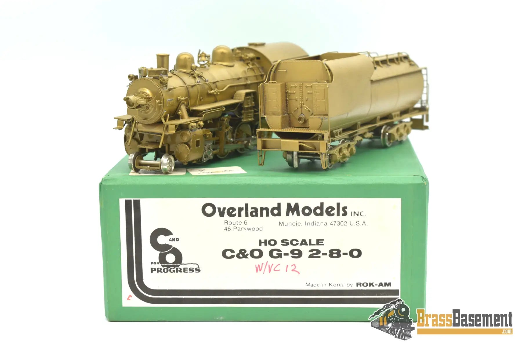 Ho Brass - Omi 1433 Chesapeake & Ohio G - 9 2 - 8 - 0 12Vc Tender Unpainted Rok - Am Steam
