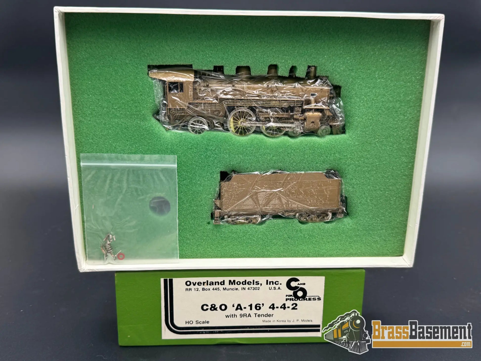 HO Brass - OMI 1435 Chesapeake & Ohio C&O A-16 4-4-2 w/ 9RA Tender - Unpainted J.P Steam