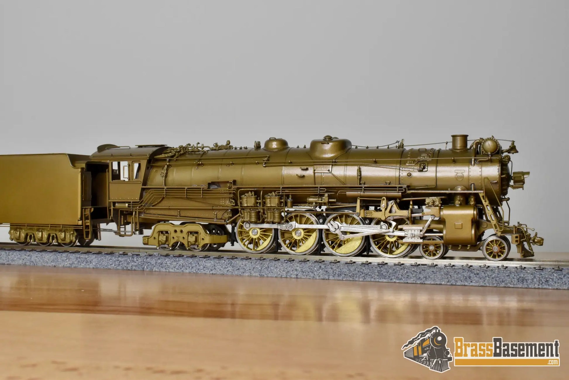HO Brass - OMI 1438 CB&Q Burlington O-5 4-8-4 w/ Elesco FWH - Unpainted Mint - Steam