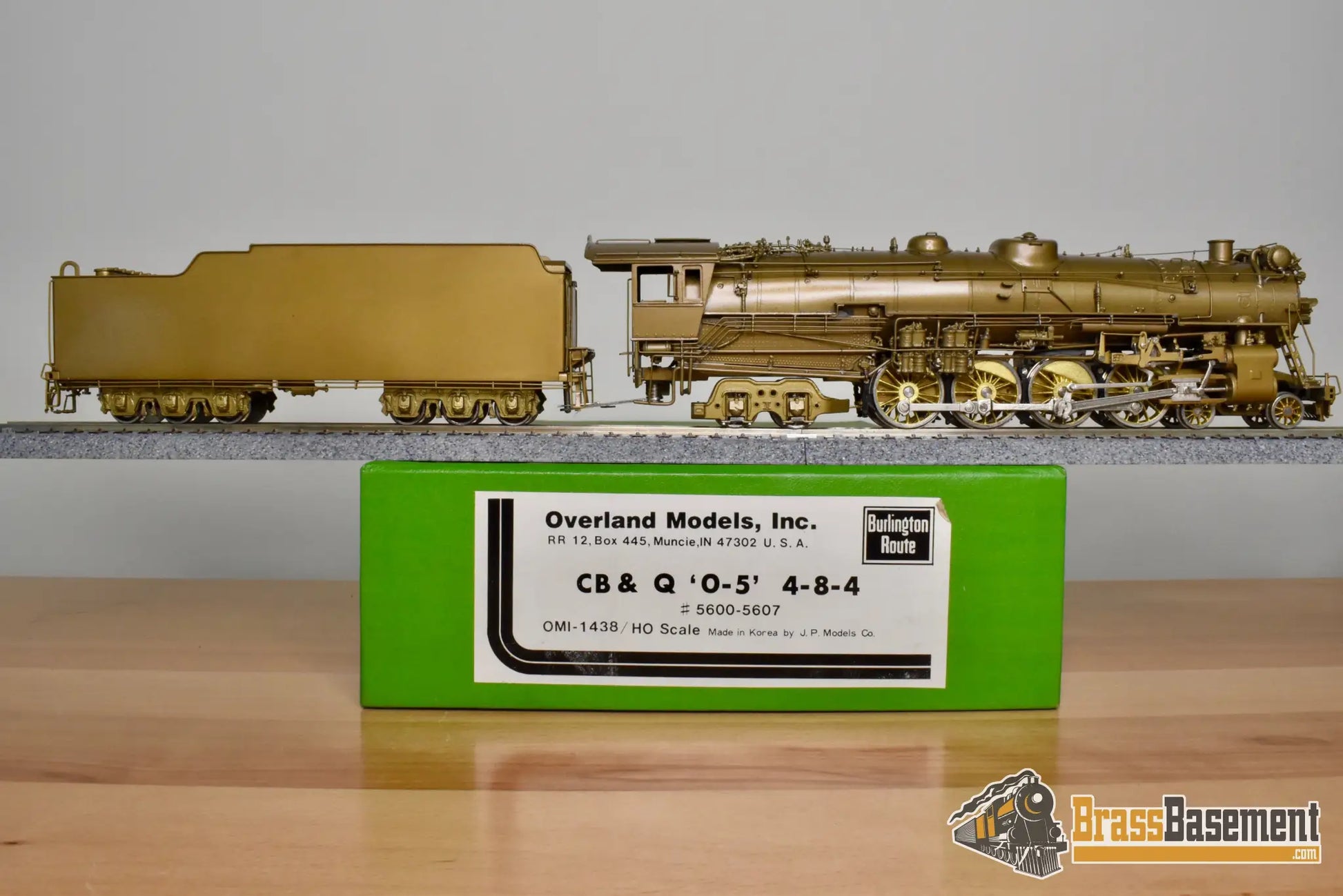 HO Brass - OMI 1438 CB&Q Burlington O-5 4-8-4 w/ Elesco FWH - Unpainted Mint - Steam