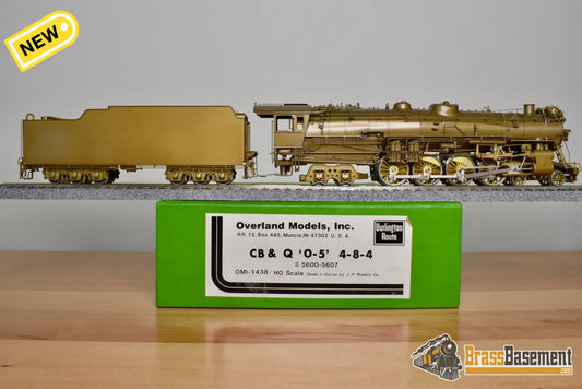 HO Brass - OMI 1438 CB&Q Burlington O-5 4-8-4 w/ Elesco FWH - Unpainted Mint - Steam