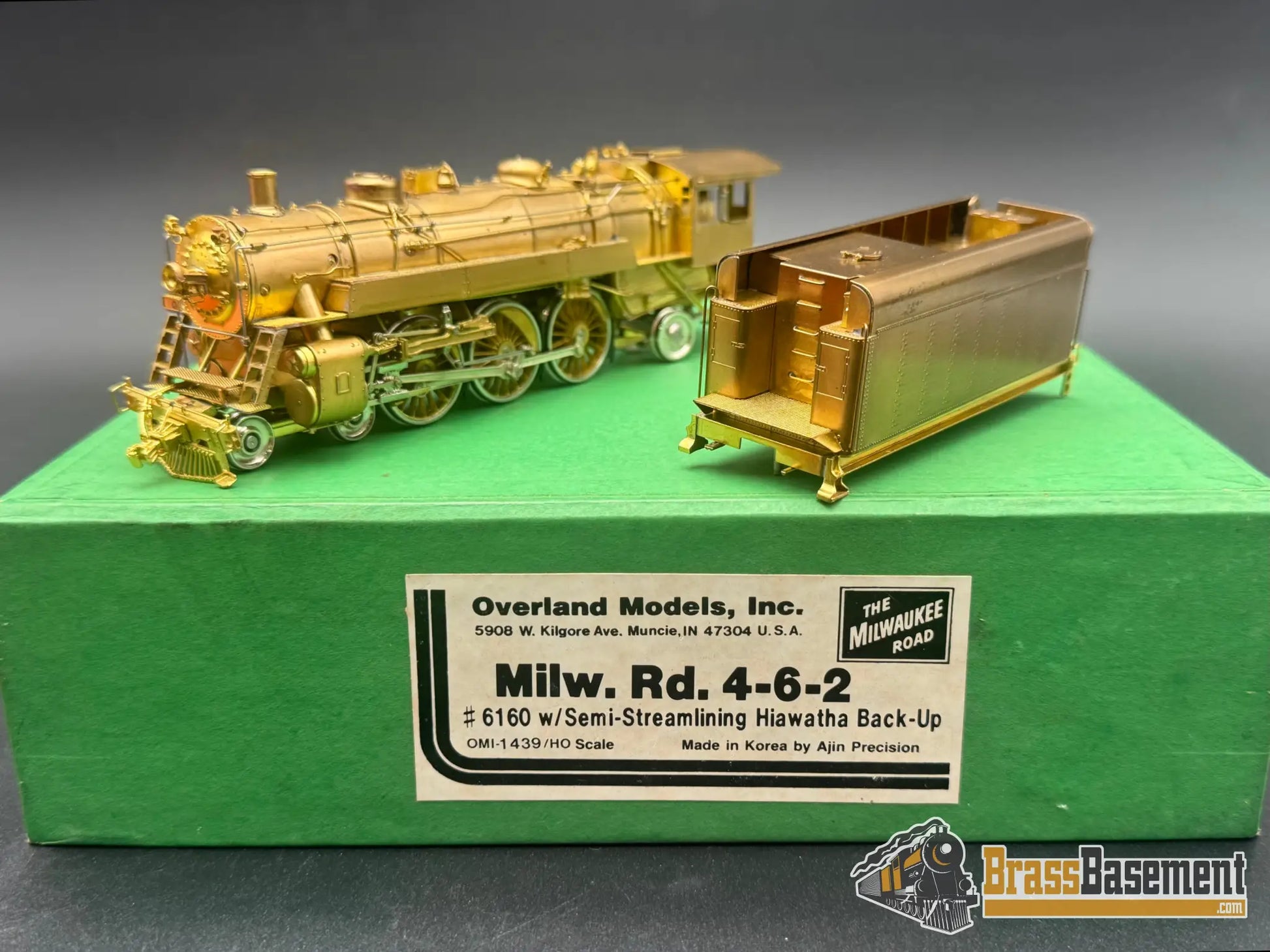 HO Brass - OMI 1439 Milwaukee Road 4-6-2 #6160 Pacific - Semi Streamlined Backup Engine- Unpainted - NOTES - Steam