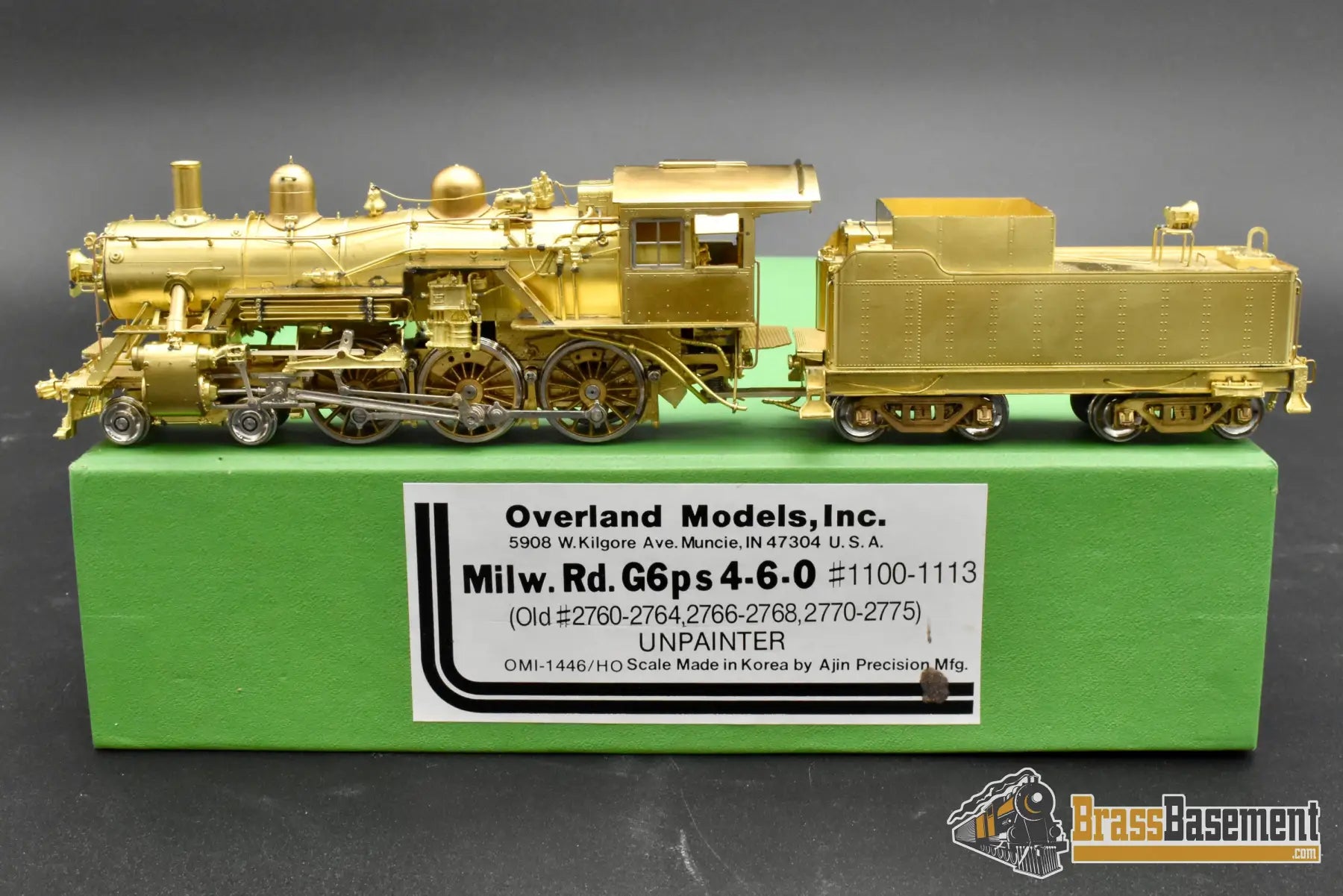 HO Brass – OMI 1446 MILW G6ps 4-6-0 – Unpainted – Ajin – Mint in Box Steam