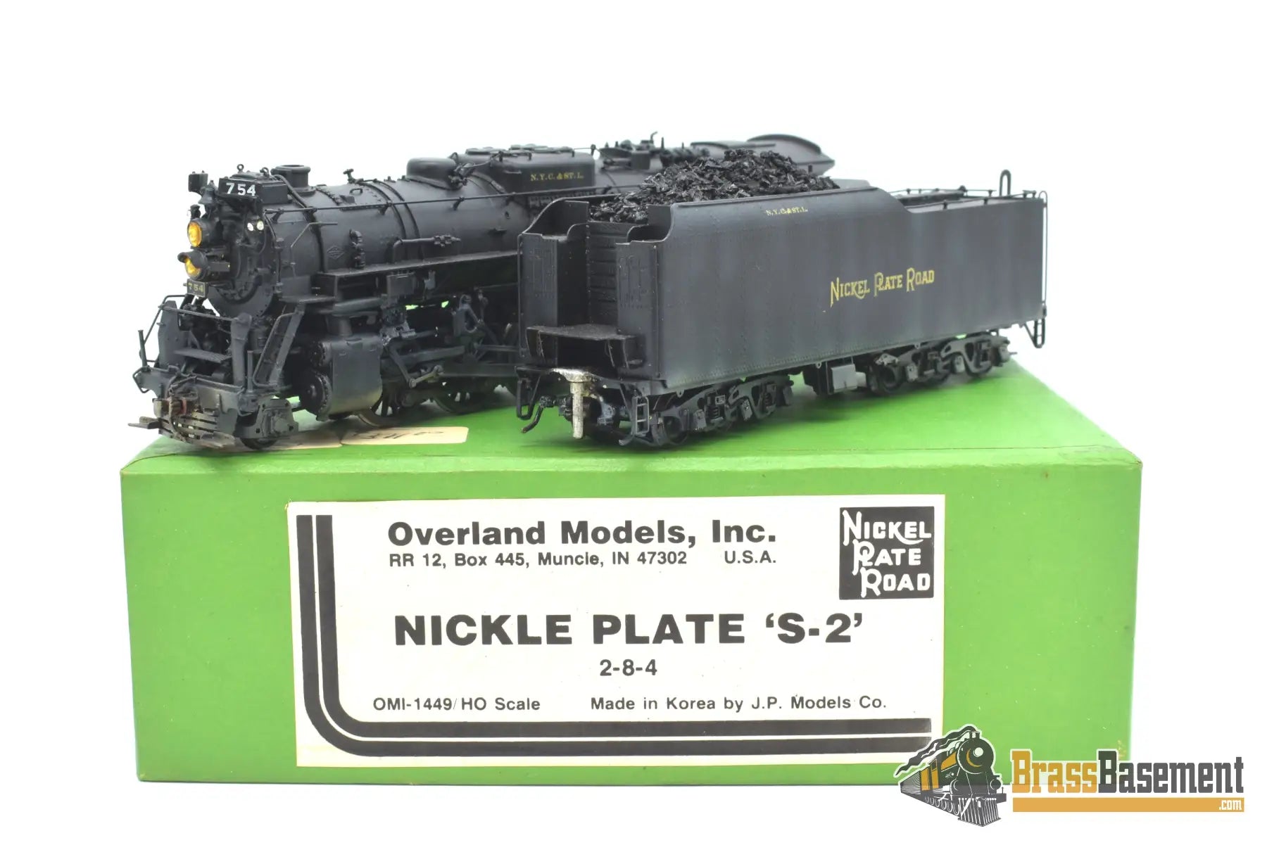 Ho Brass - Omi 1449 Nickel Plate 754 2 - 8 - 4 S - 2 Berkshire Nicely Painted Steam