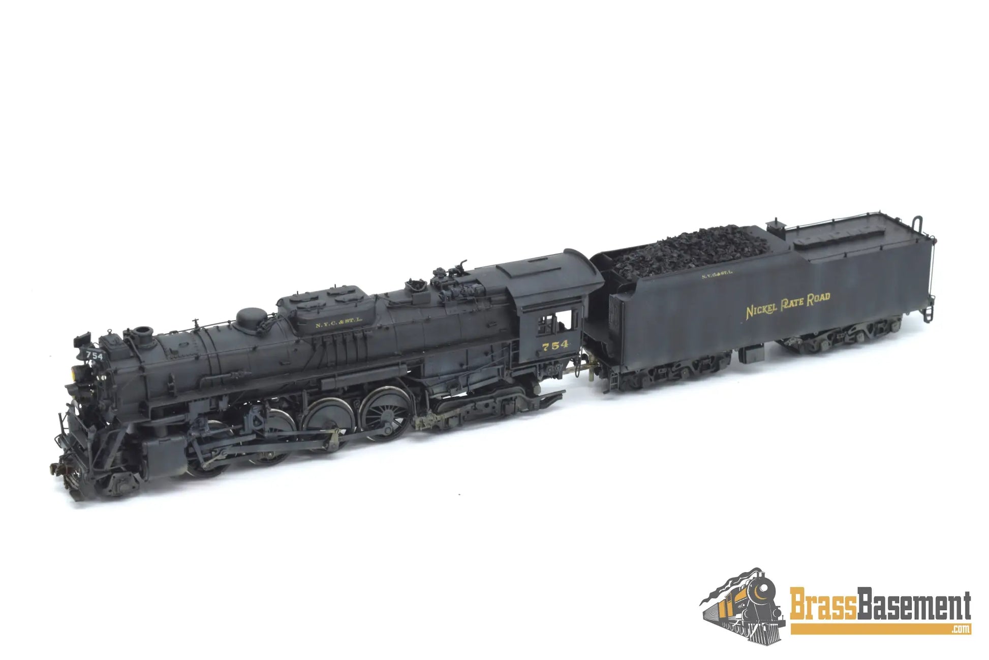 Ho Brass - Omi 1449 Nickel Plate 754 2 - 8 - 4 S - 2 Berkshire Nicely Painted Steam