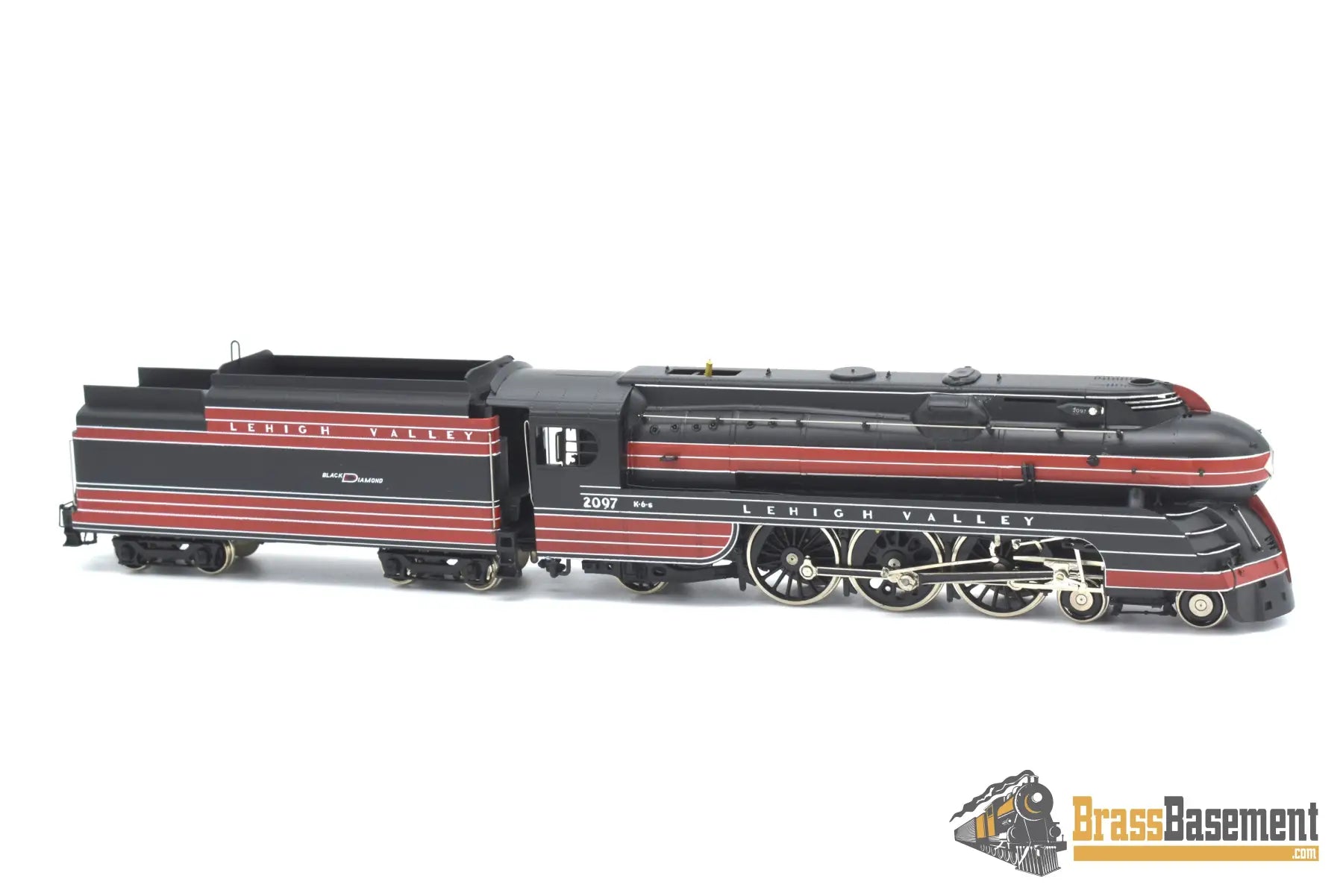 Ho Brass - Omi 1487.1 Lehigh Valley ‘Black Diamond’ K - 6S 4 - 6 - 2 #2097 F/P Steam