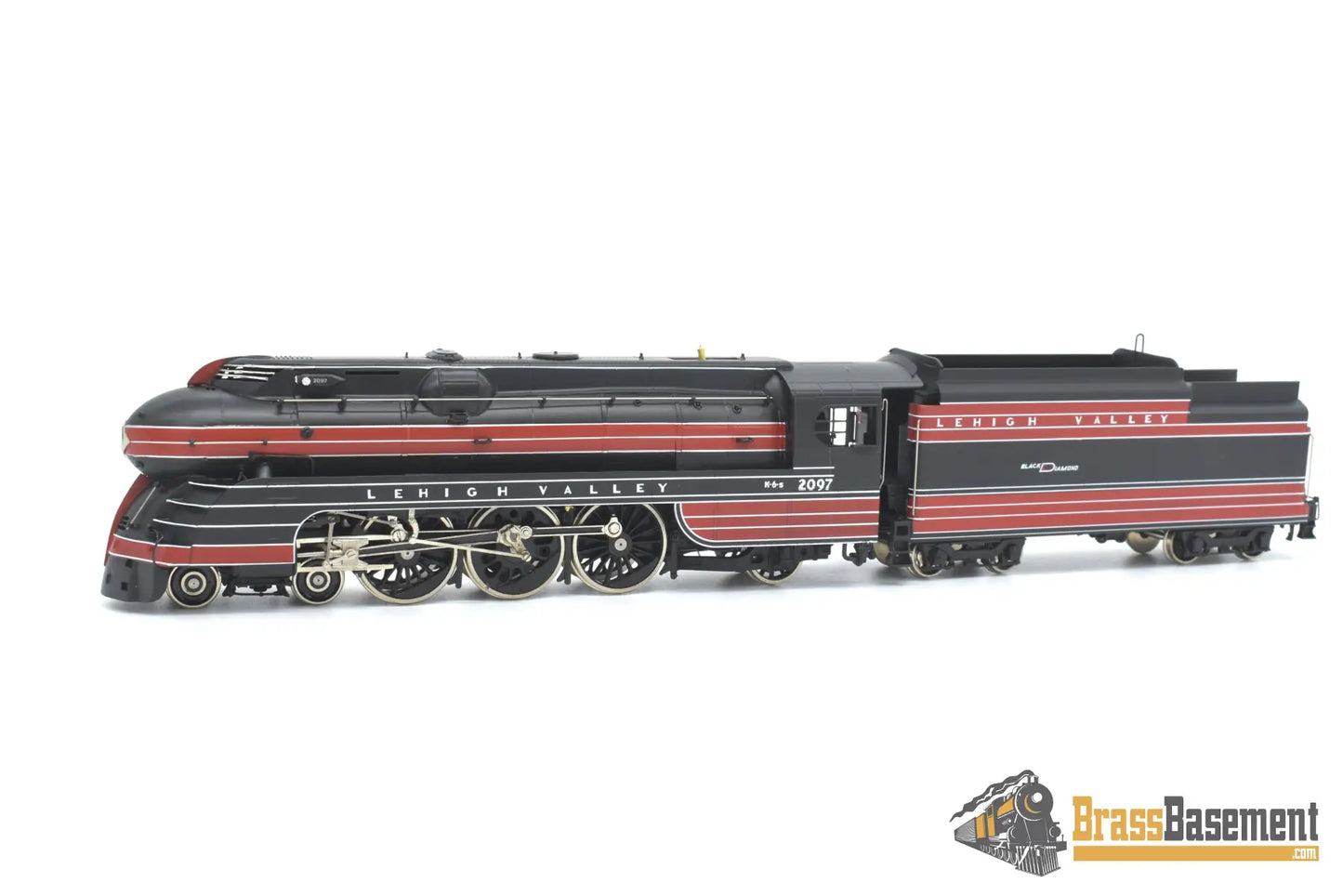 Ho Brass - Omi 1487.1 Lehigh Valley ‘Black Diamond’ K - 6S 4 - 6 - 2 #2097 F/P Steam