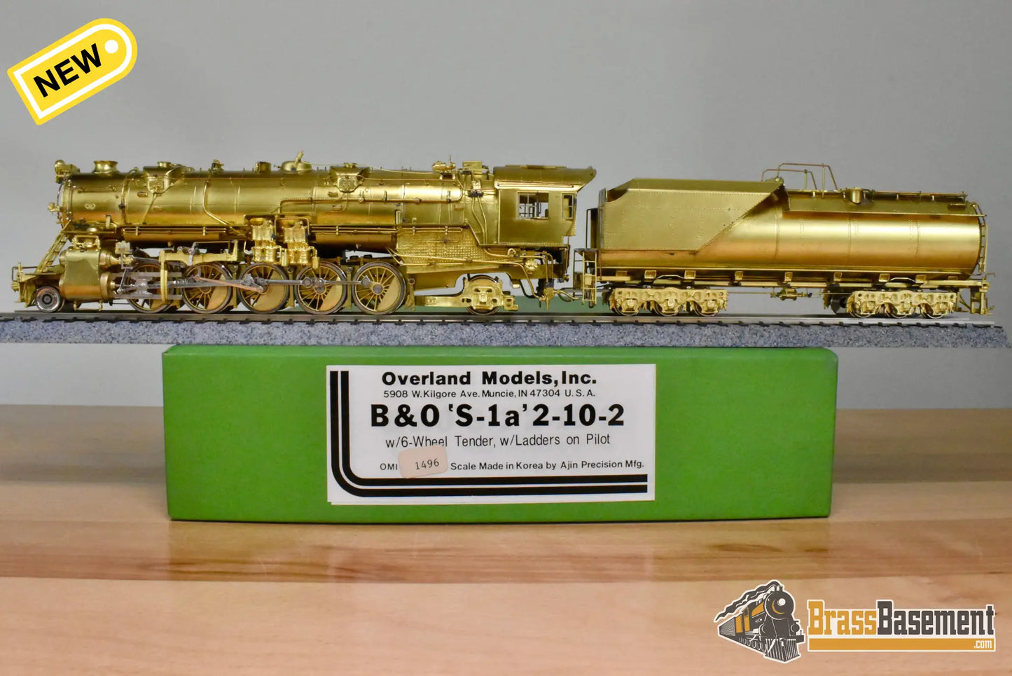 HO Brass – OMI 1496 B&O Baltimore & Ohio S-1a 2-10-2 Big Six – Unpainted - Brass Steam Locomotive