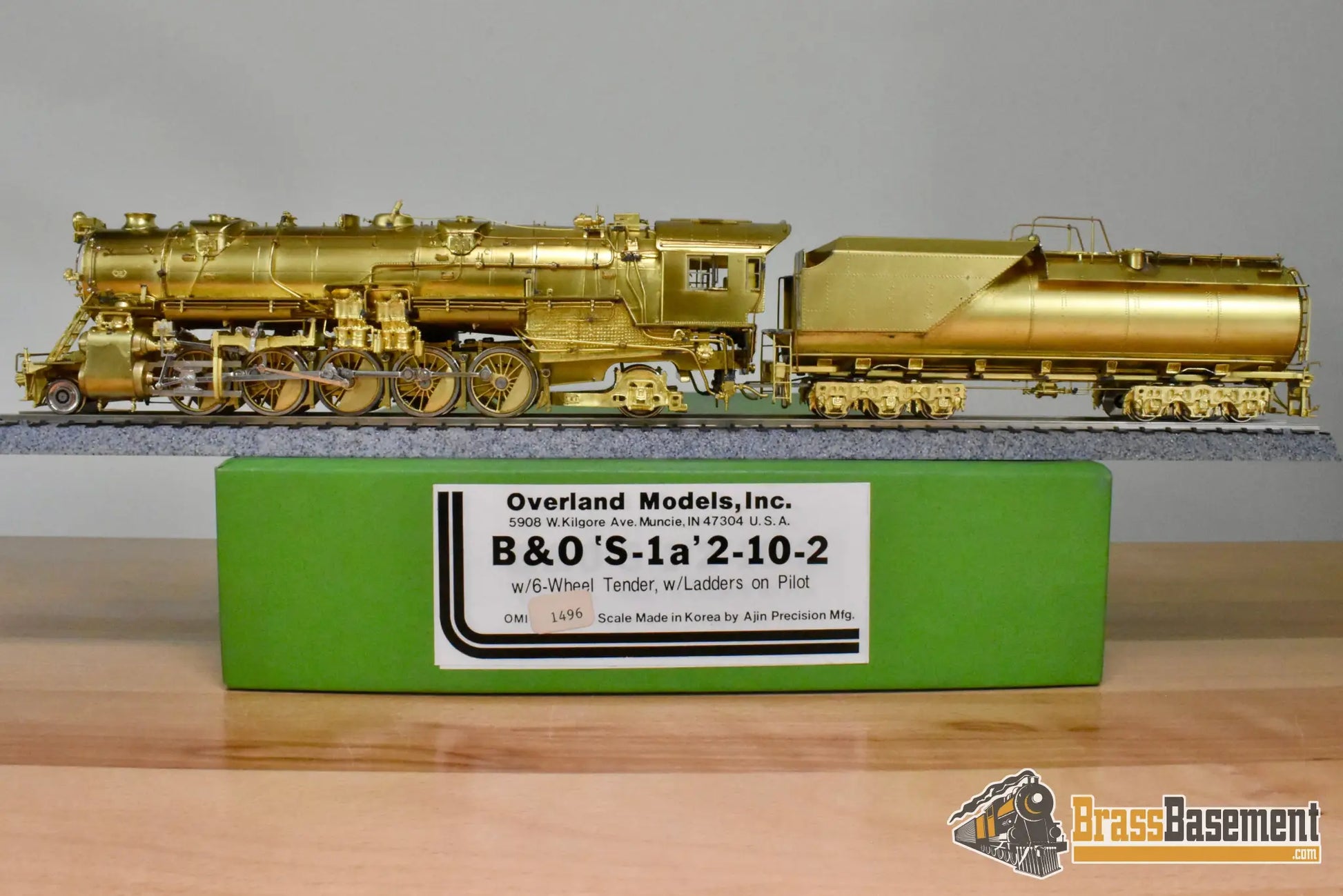 HO Brass – OMI 1496 B&O Baltimore & Ohio S-1a 2-10-2 Big Six – Unpainted - Brass Steam Locomotive