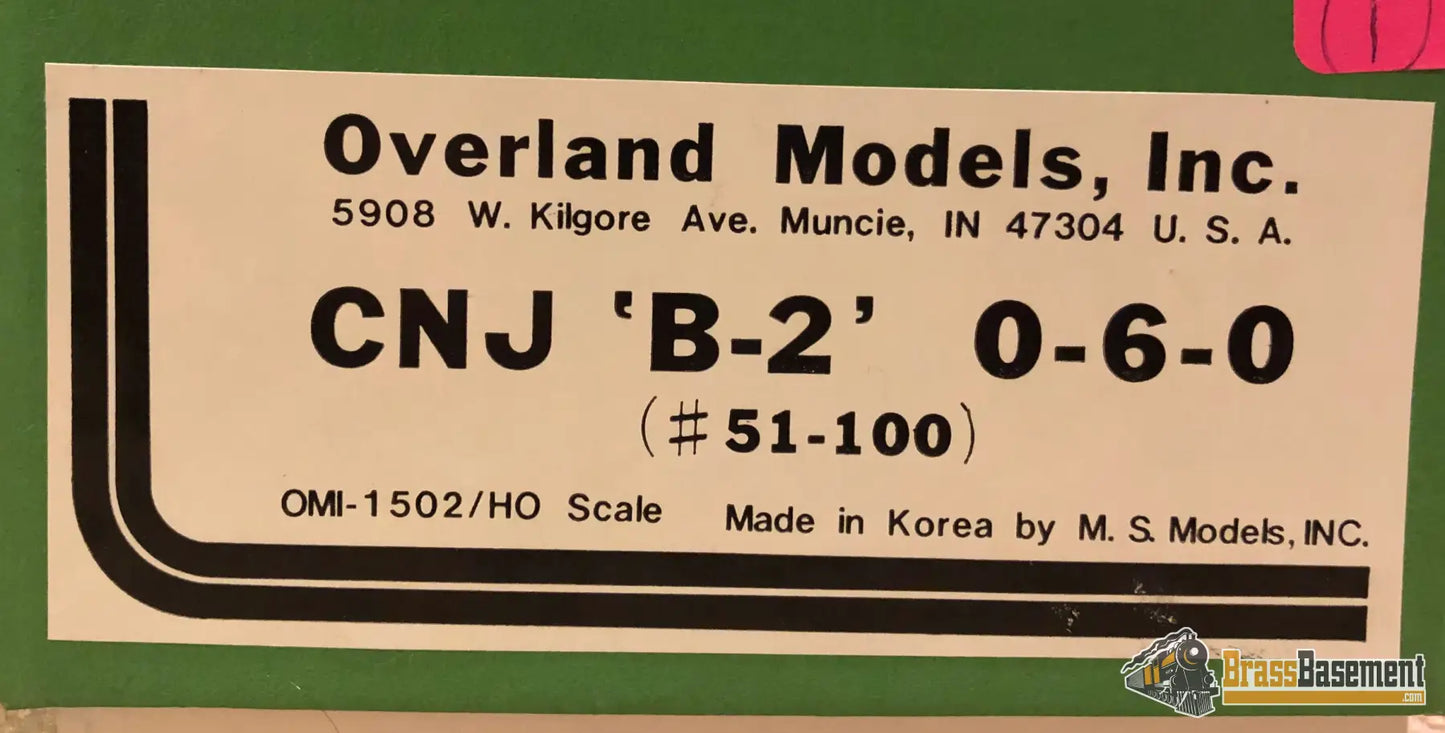 Ho Brass - Omi 1502 Central Of New Jersey Cnj B - 2 0 - 6 - 0 Camelback Unpainted Steam