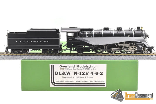 Ho Brass - Omi 1537.1 Dl&W Delaware Lackawanna & Western N-12A 4-6-2 Streamlined #1136 Black/Chrome