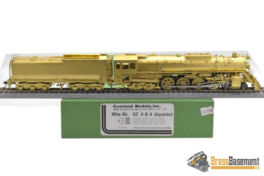 HO Brass - OMI 1577 Milwaukee Road ’S3’ 4-8-4 Northern Square Boiler Front Coal Tender - Unpainted Steam