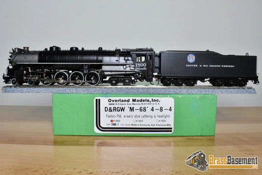 HO Brass - OMI 1588.1 Rio Grande DRGW M-68 4-8-4 #1800 F/P Black Boiler - Royal Gorge Scheme - Steam