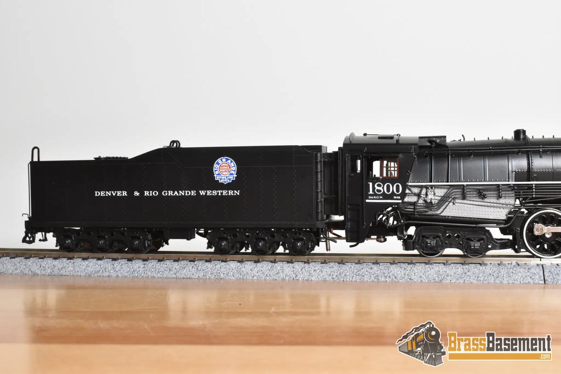 HO Brass - OMI 1588.1 Rio Grande DRGW M-68 4-8-4 #1800 F/P Black Boiler - Royal Gorge Scheme - Steam