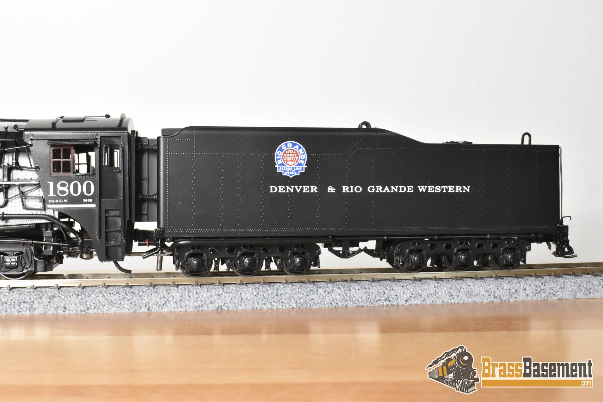 HO Brass - OMI 1588.1 Rio Grande DRGW M-68 4-8-4 #1800 F/P Black Boiler - Royal Gorge Scheme - Steam