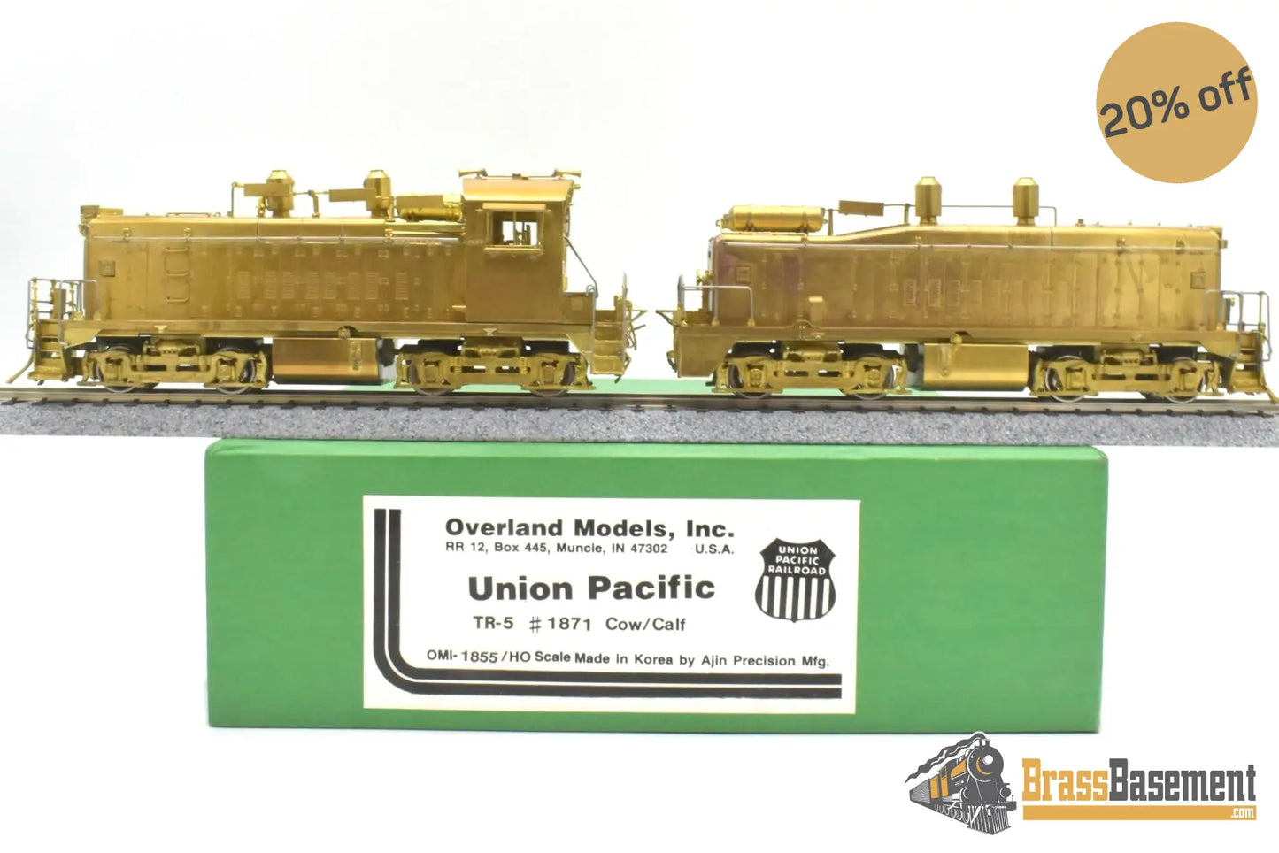 Ho Brass - Omi 1855 Union Pacific Up Tr-5 #1871 Cow & Calf Mint Unpainted Diesel
