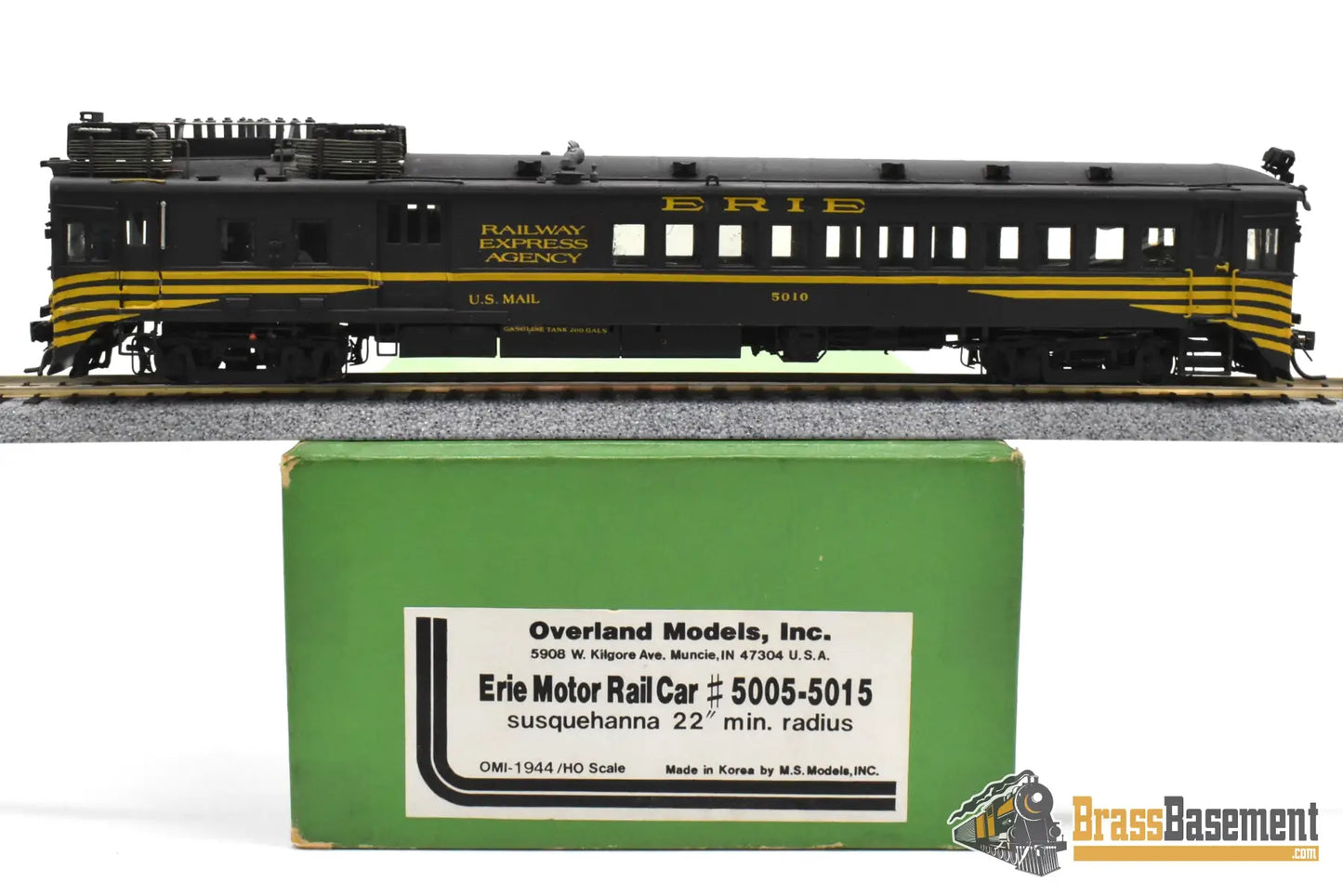 HO Brass - OMI 1944 Erie Motor Rail Car #5010 - Custom Paint - Doodlebug Diesel