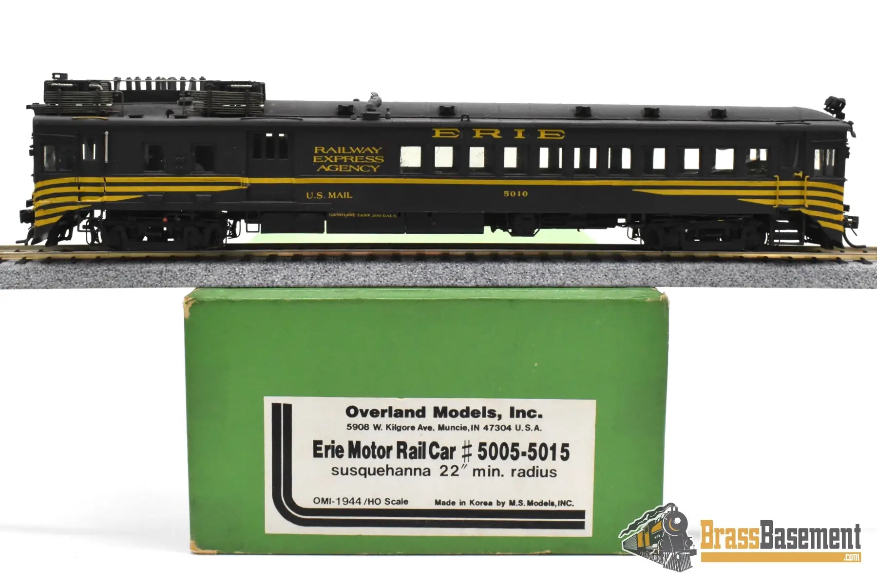 HO Brass - OMI 1944 Erie Motor Rail Car #5010 - Custom Paint - Doodlebug Diesel