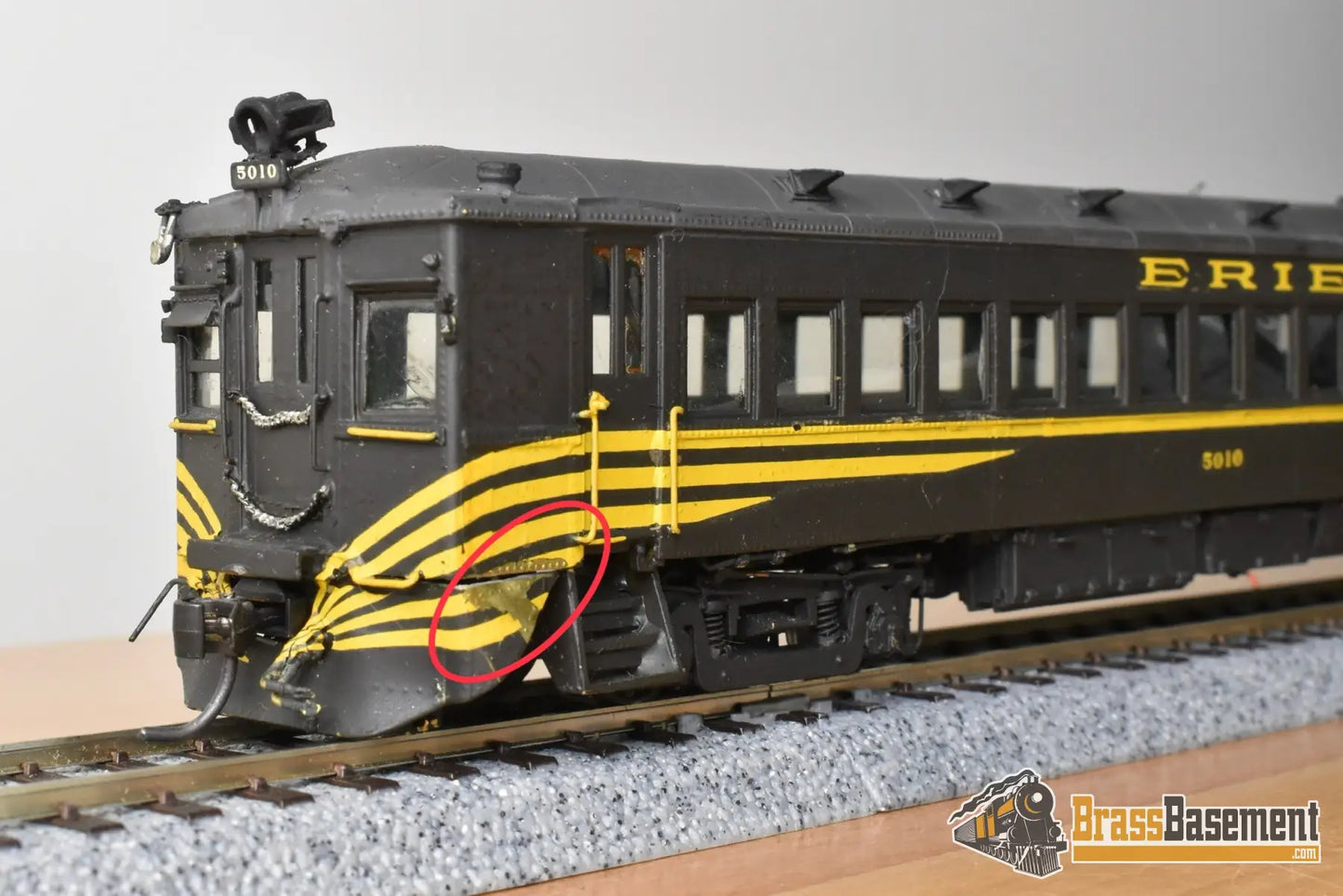 HO Brass - OMI 1944 Erie Motor Rail Car #5010 - Custom Paint - Doodlebug Diesel