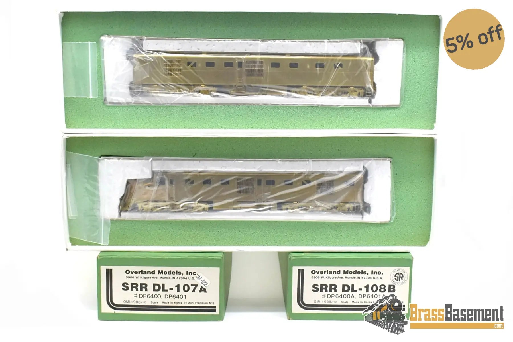 Ho Brass - Omi 1988 & 1989 Southern Railroad Dl-107A Dl-108B Set Factory New