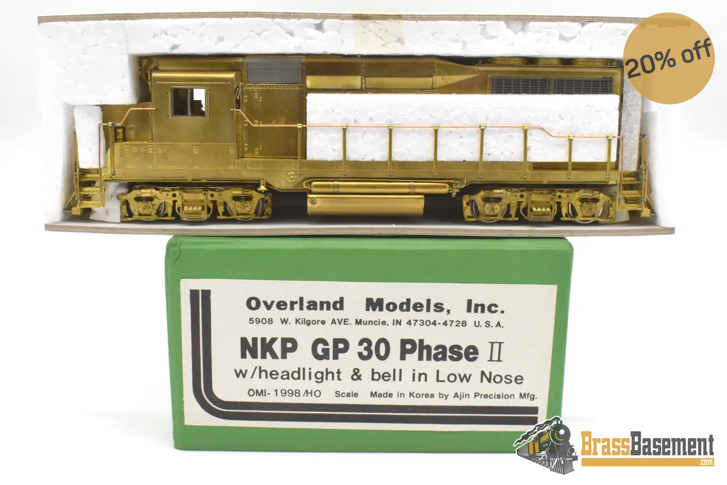 Ho Brass - Omi 1998 Nickel Plate Road Nkp Emd Gp30 Phii W/ Headlight & Bell In Nose Mint Diesel