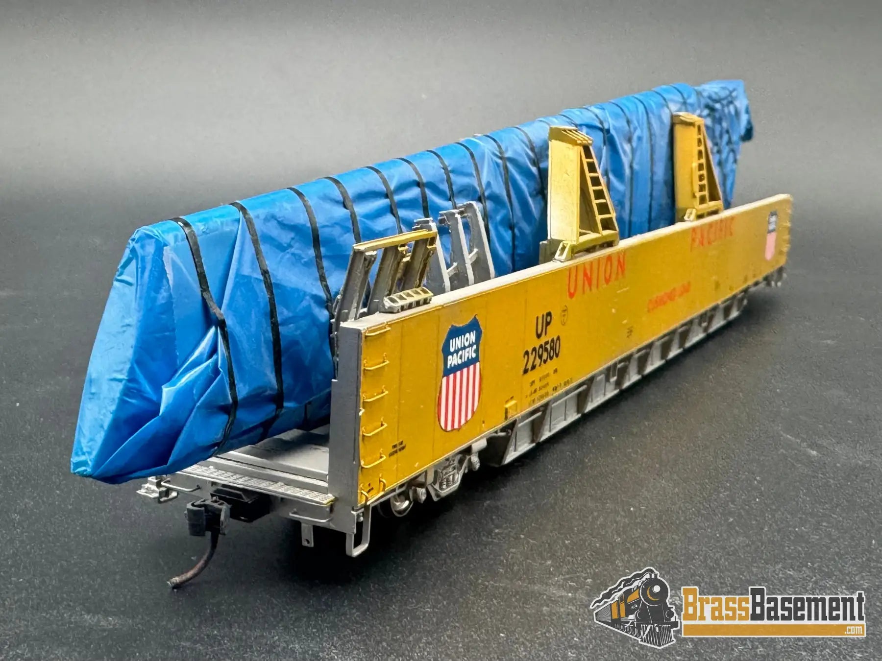 HO Brass - OMI 3005 Union Pacific UP DC-10 Wing Gondola Set w/ Idler Flat Car - Custom Paint Freight