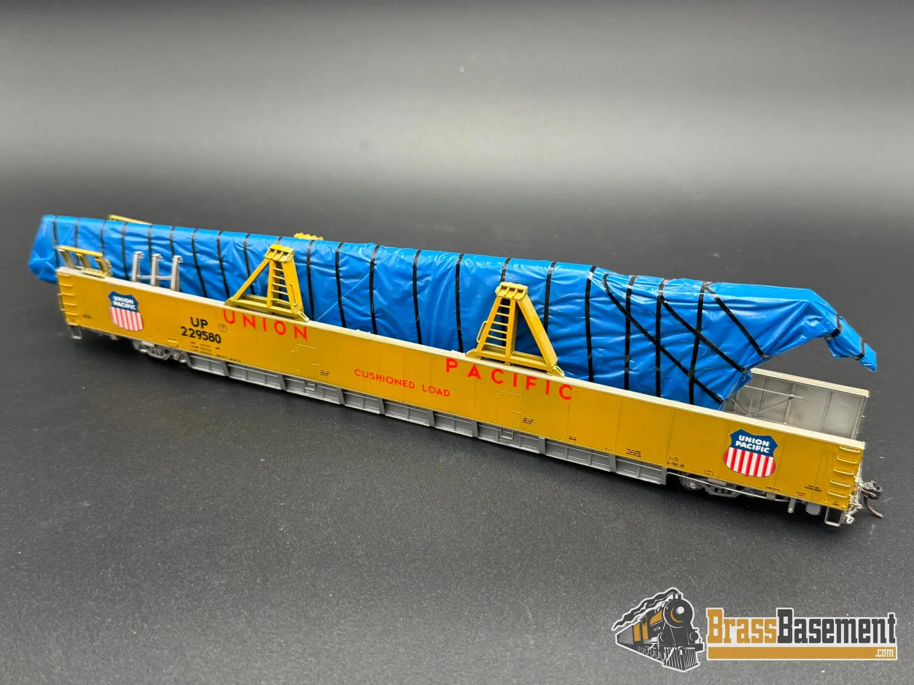 HO Brass - OMI 3005 Union Pacific UP DC-10 Wing Gondola Set w/ Idler Flat Car - Custom Paint Freight