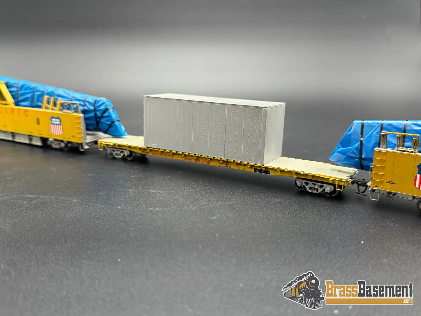 HO Brass - OMI 3005 Union Pacific UP DC-10 Wing Gondola Set w/ Idler Flat Car - Custom Paint Freight
