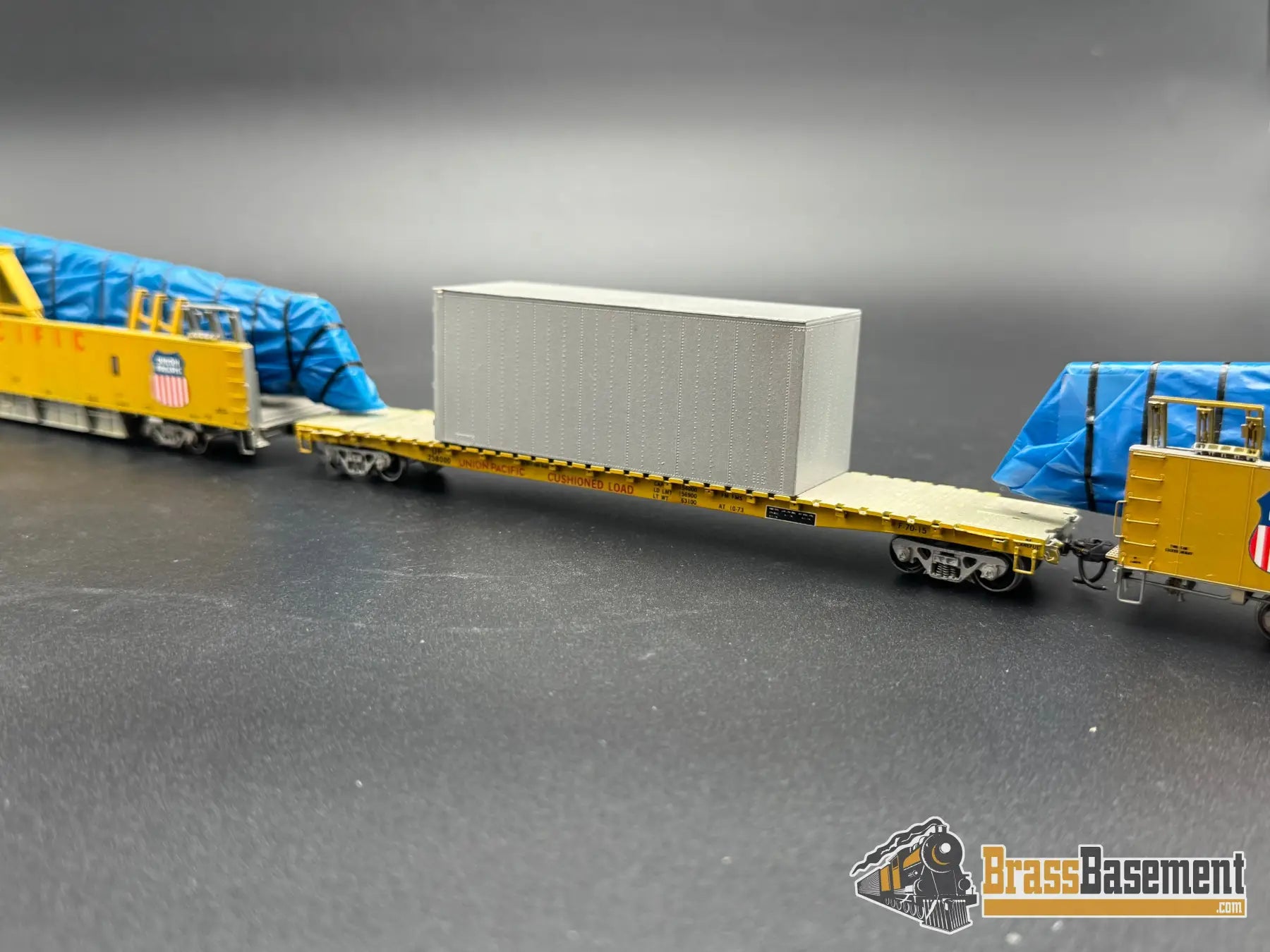 HO Brass - OMI 3005 Union Pacific UP DC-10 Wing Gondola Set w/ Idler Flat Car - Custom Paint Freight