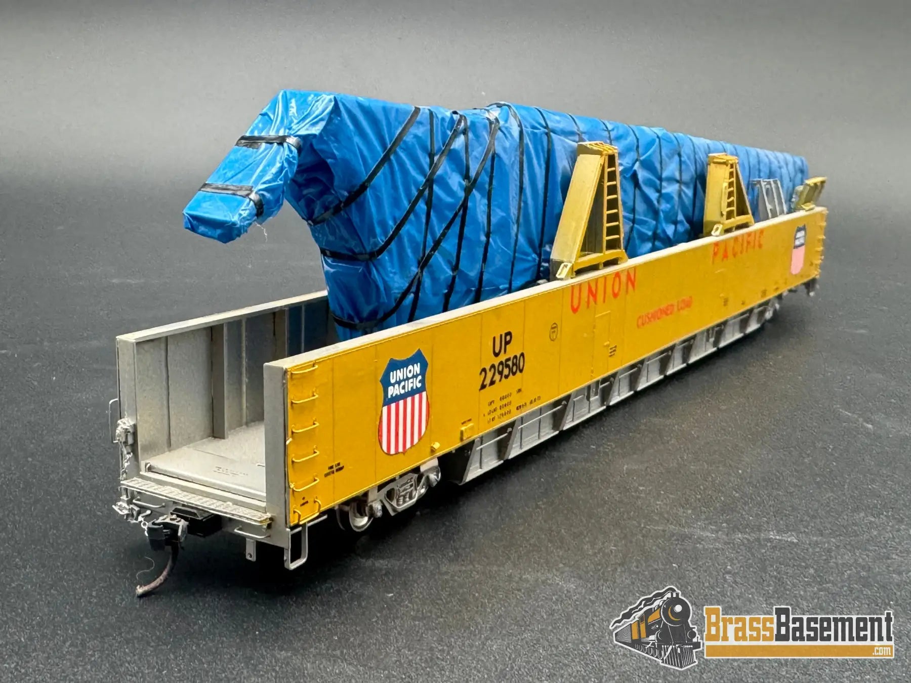 HO Brass - OMI 3005 Union Pacific UP DC-10 Wing Gondola Set w/ Idler Flat Car - Custom Paint Freight