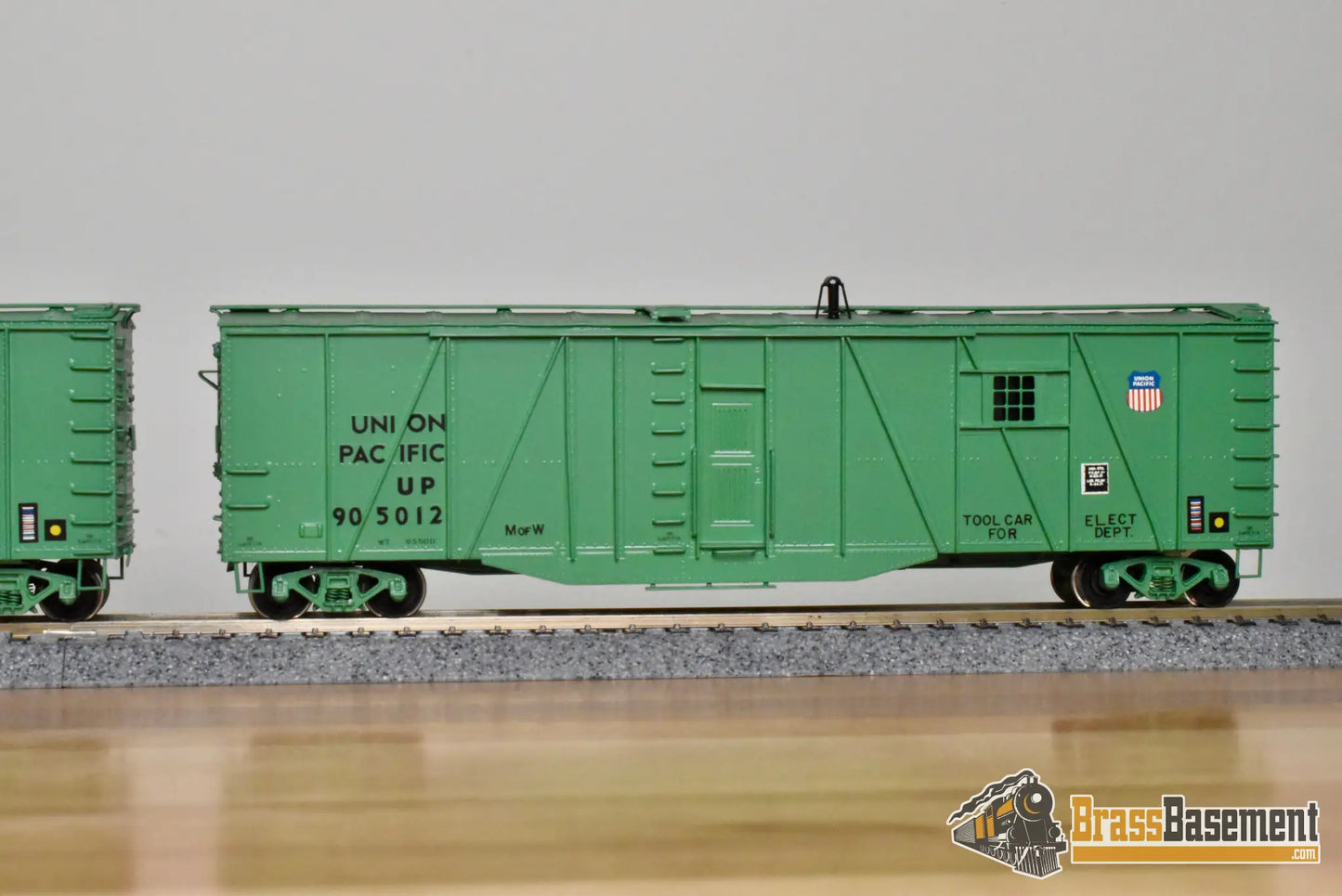 HO Brass – OMI 3008.1 – Union Pacific Tool Car #905012 – Green CPOMI - Brass Maintenance-of-Way Car