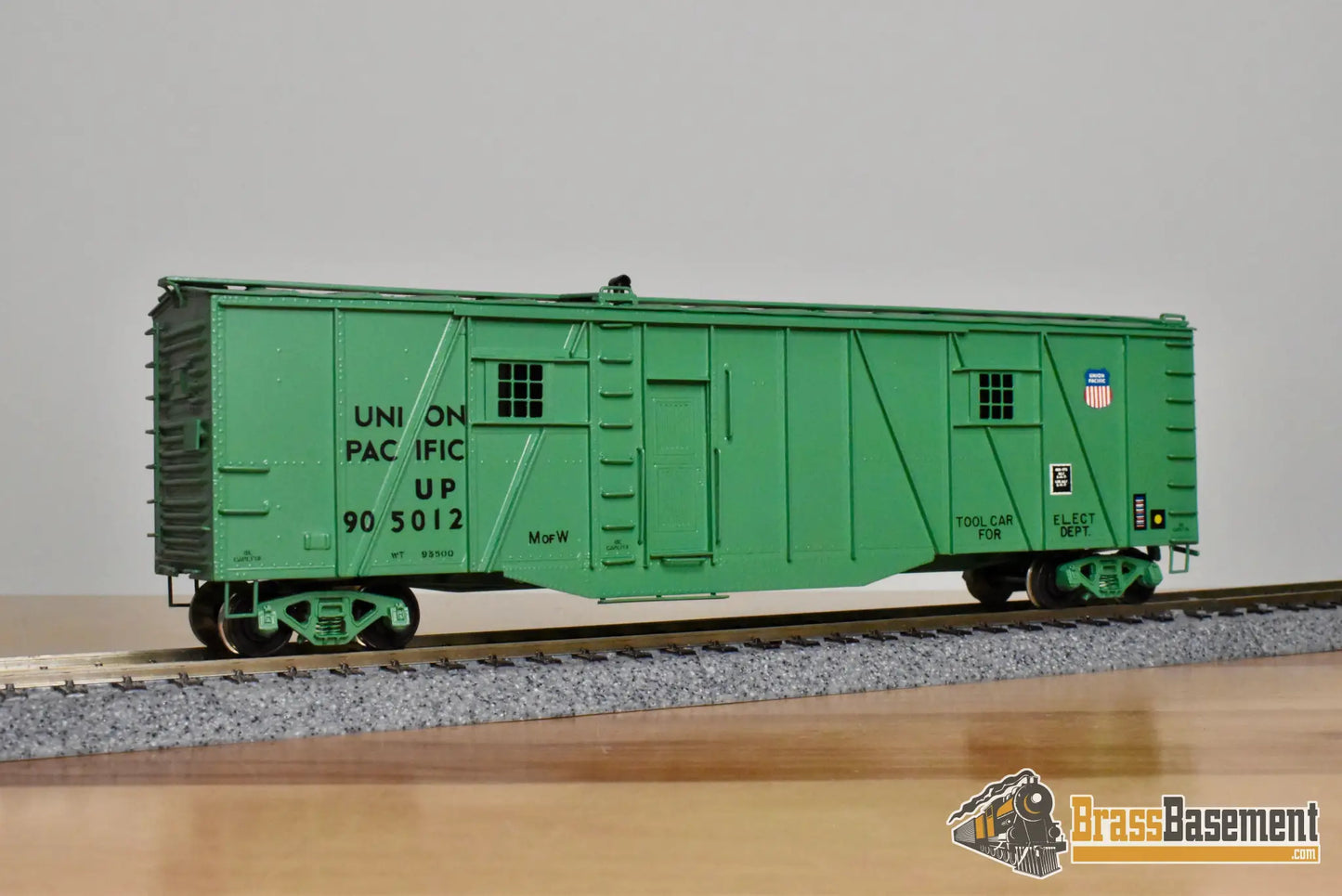 HO Brass – OMI 3008.1 – Union Pacific Tool Car #905012 – Green CPOMI - Brass Maintenance-of-Way Car