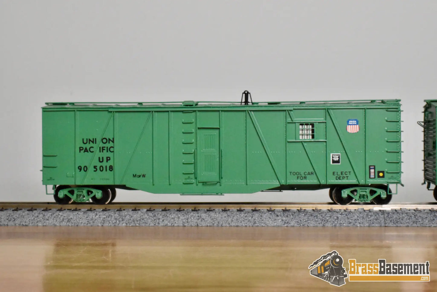 HO Brass – OMI 3008.1 – Union Pacific Tool Car #905018 – Green CPOMI - Brass Maintenance-of-Way Car